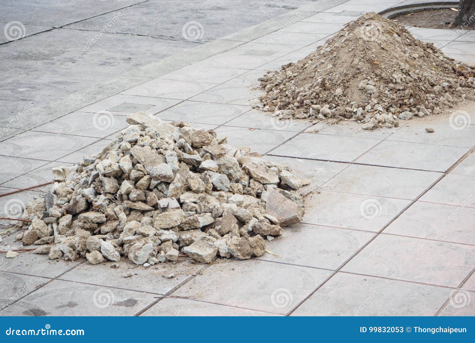 Waste concrete stock image. Image of sidewalk, excavated 99832053