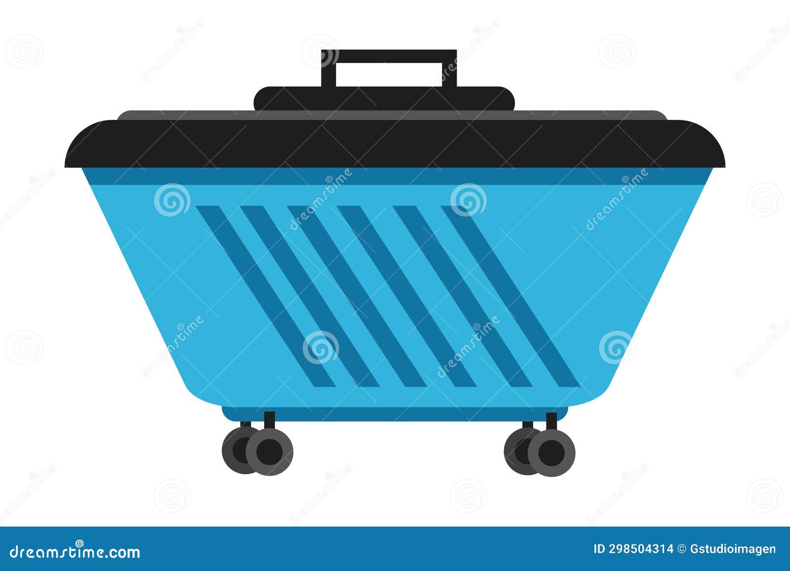 Waste Management in Blue Bin Stock Vector Illustration of design, dustbin 298504314