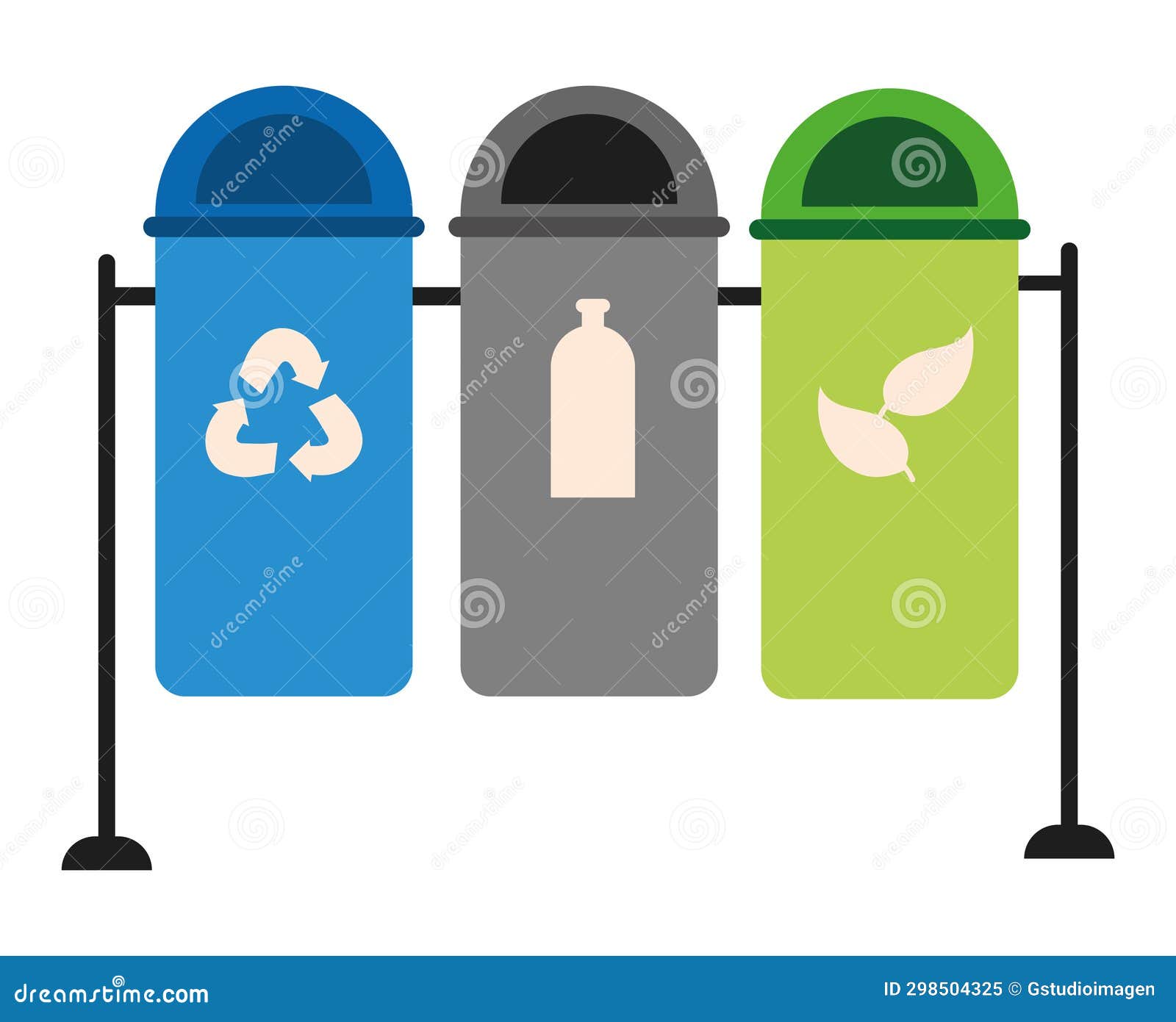 Waste Management Trash Bins Stock Vector Illustration of management
