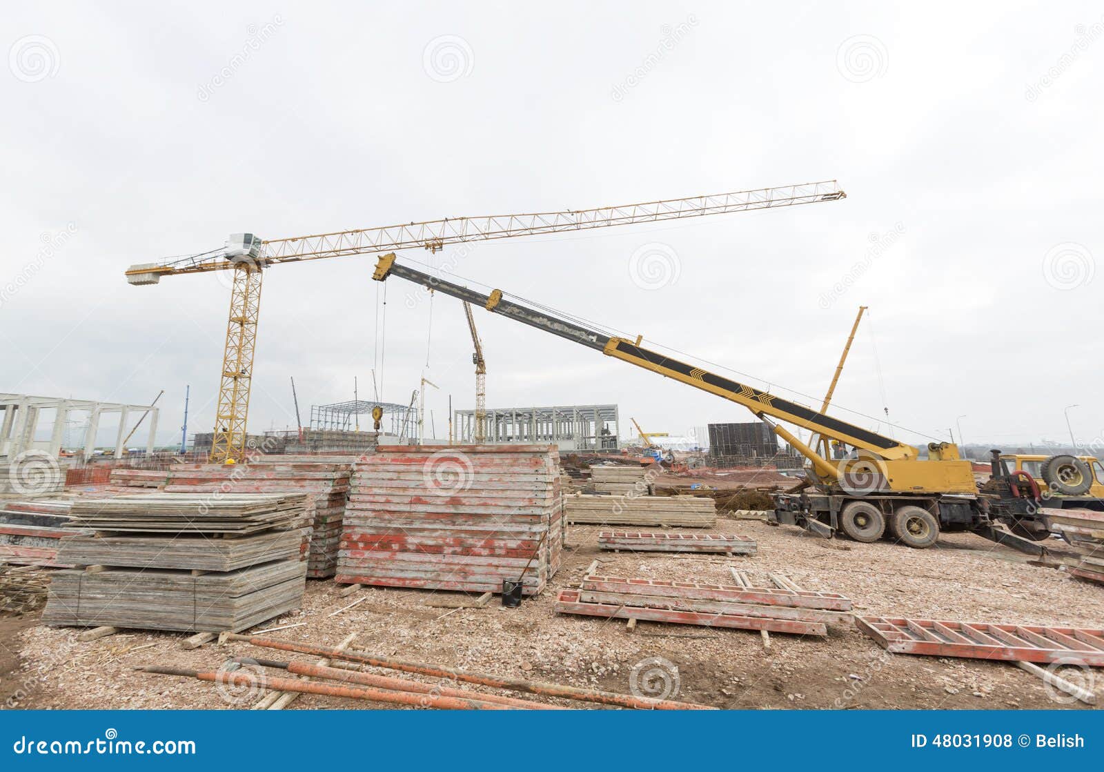 Waste Plant Construction Site Stock Photo Image of crane, material