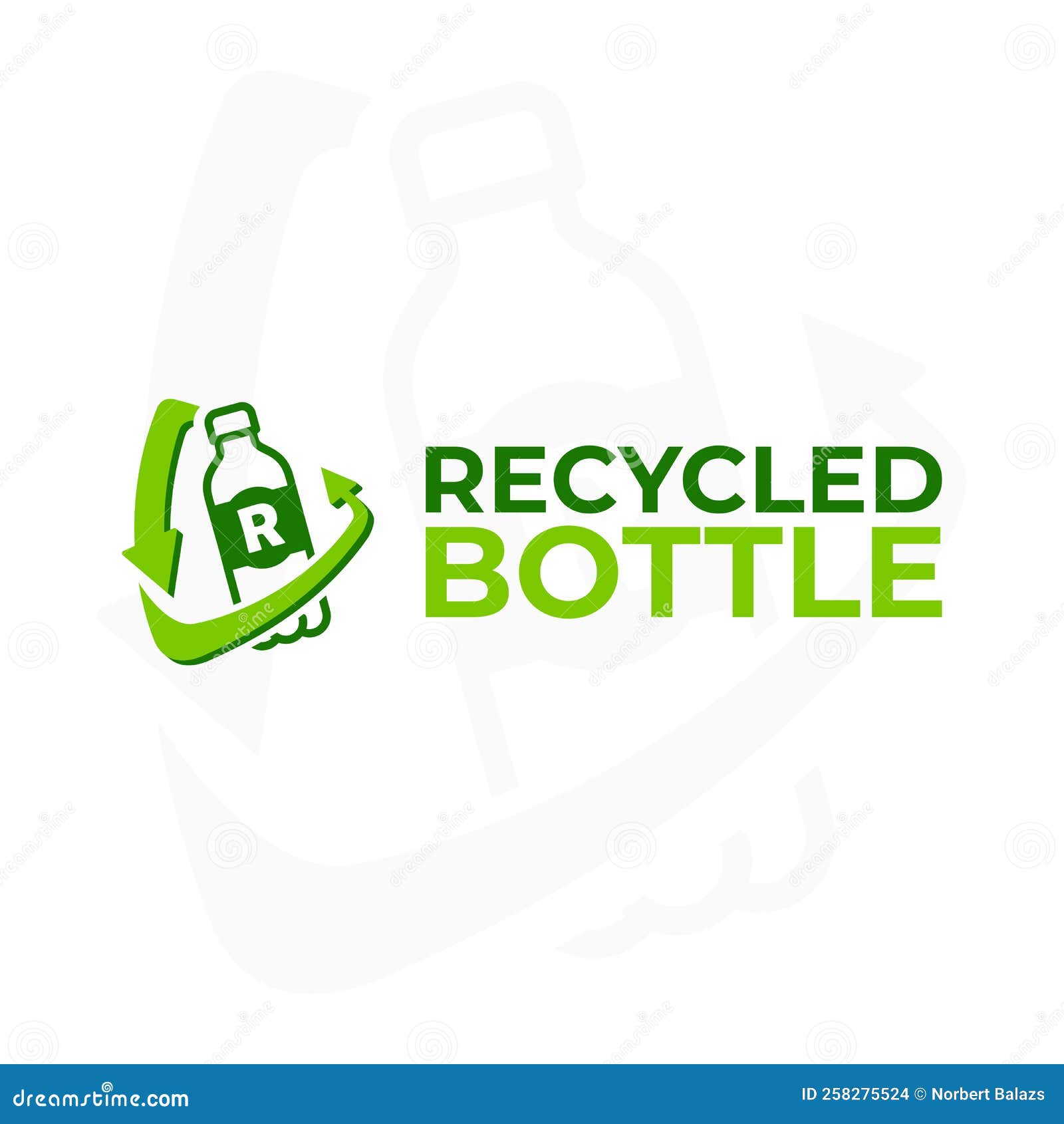 Recycled Bottle Icon. Plastic Recycling Logo Template Stock Vector