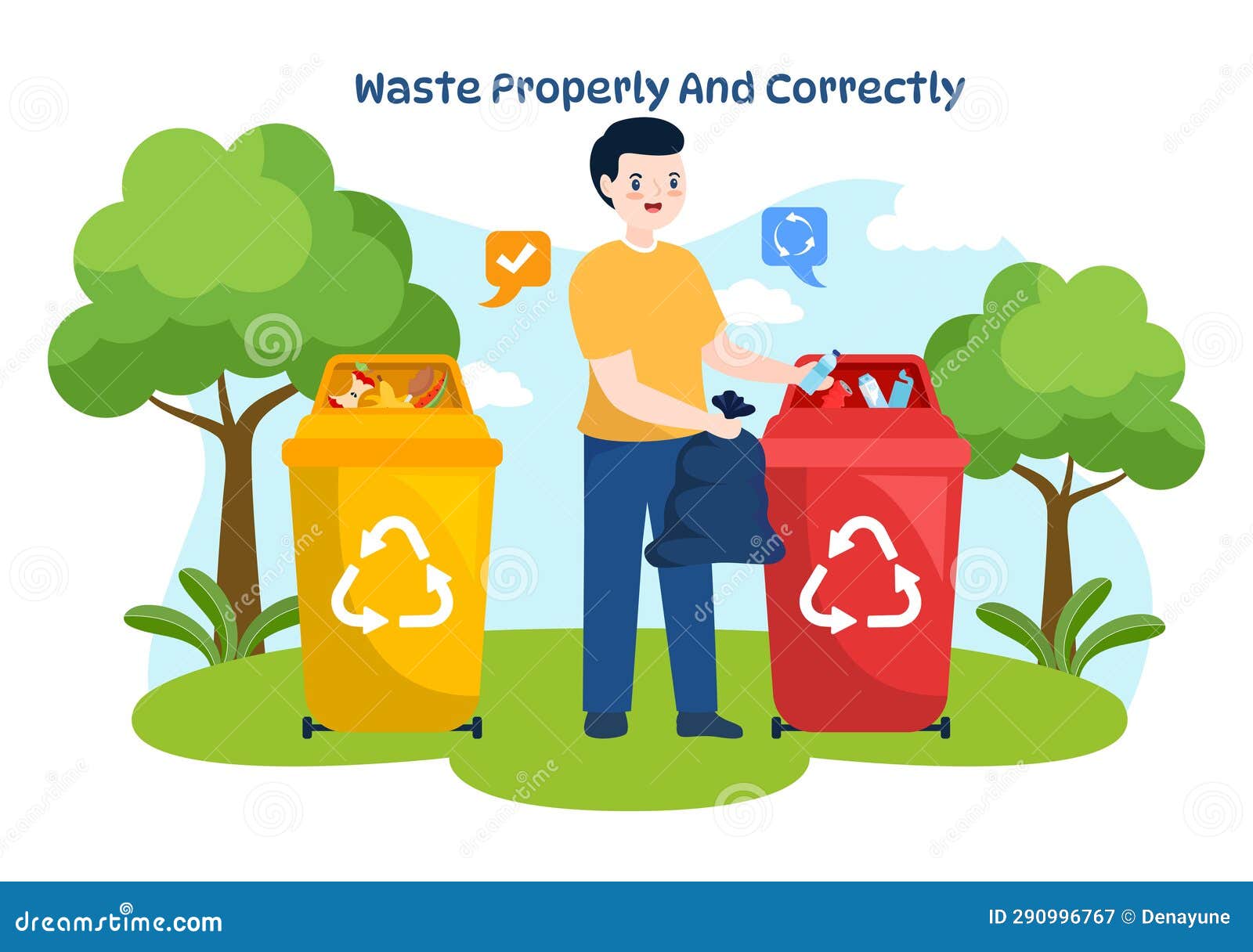 Waste Properly And Correctly Vector Illustration With Demonstration Of waste-properly-and-correctly-vector-illustration-with-demonstration-of