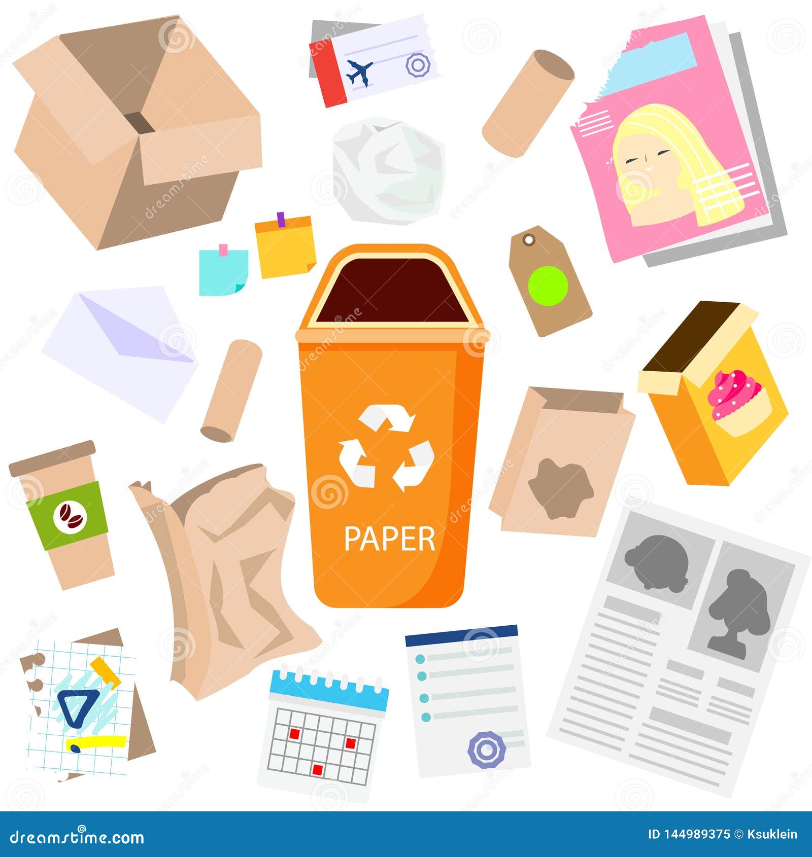 Vector Waste Sorting Bins Icon. Colorful Organic, Paper, Metal, Glass,  Plastic Garbage Boxes Stock Vector - Illustration of sign, organic:  249173299