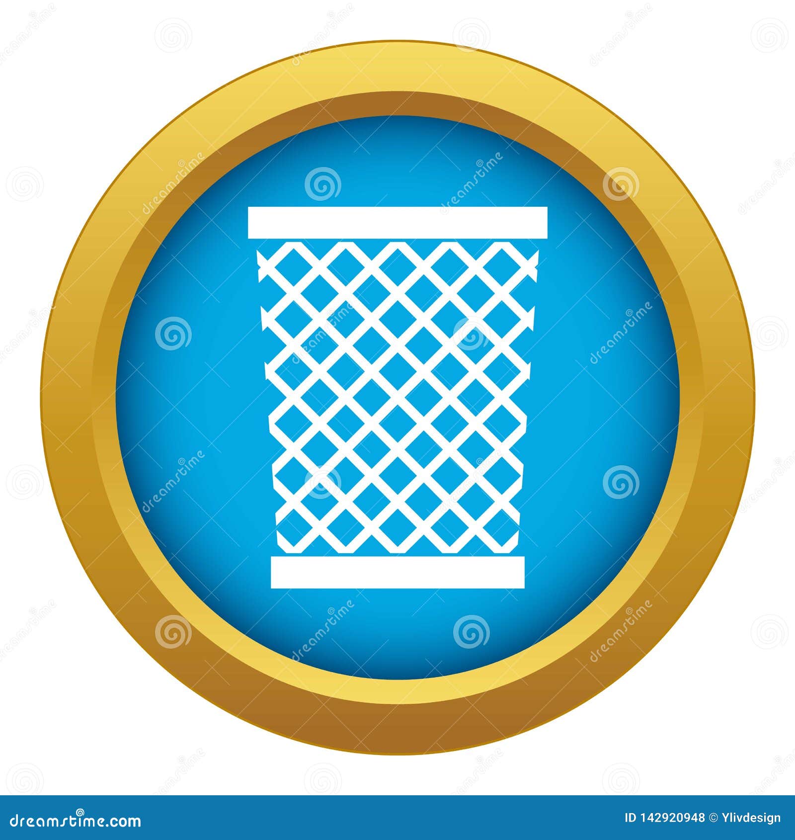 Wastepaper Basket Icon Blue Vector Isolated Stock Vector Illustration