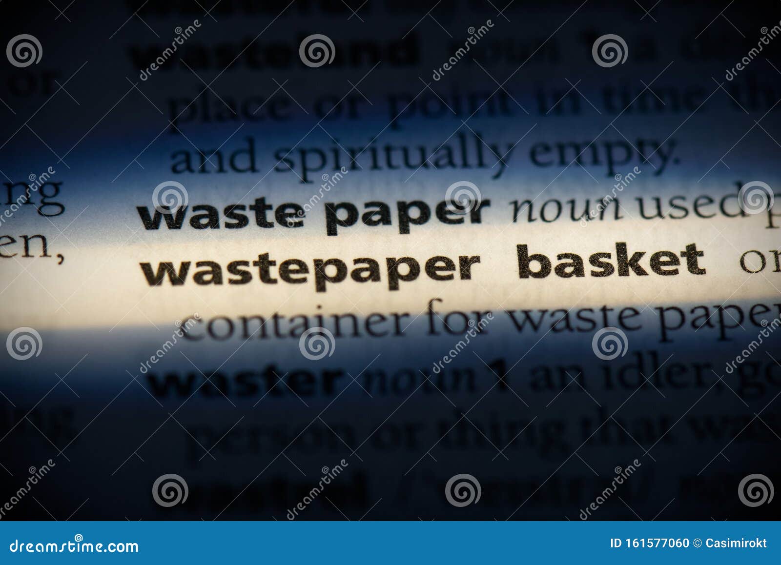 Wastepaper basket stock photo. Image of printed, reference 161577060