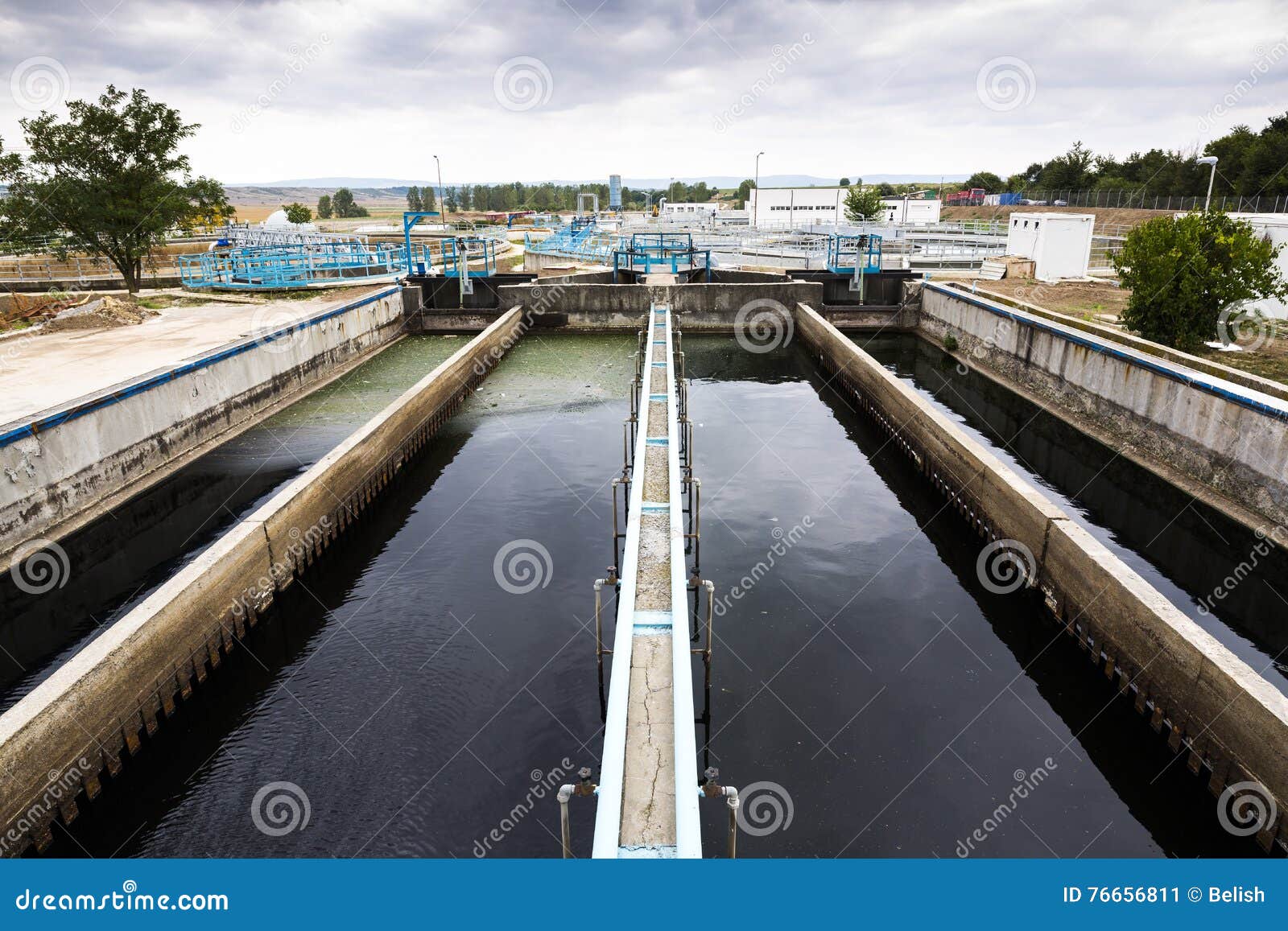 Wastewater Treatment Plant Water Tank Stock Image Image Of Reused
