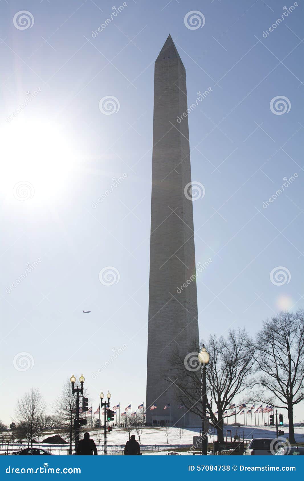 Waszyngtoński zabytek w zimie. Waszyngtoński zabytek w washington dc