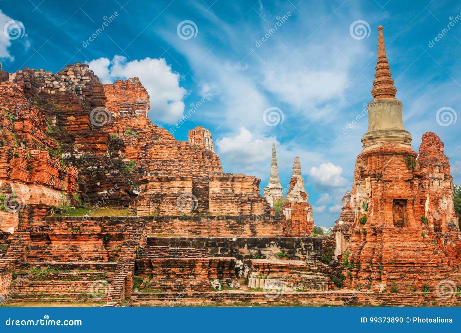 wat mahathat in buddhist temple complex in ayutthaya near bangkok. thailand