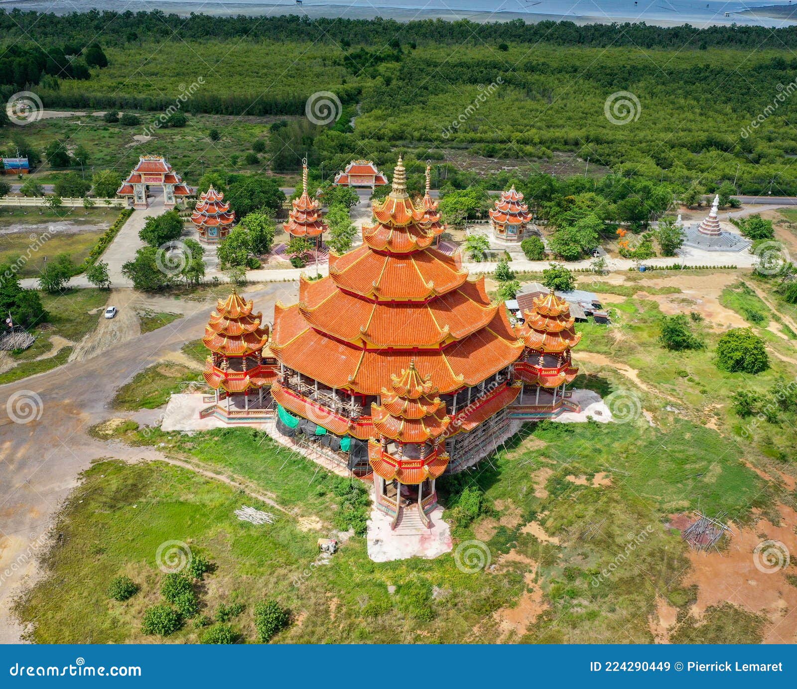 wat petch suwan chinese temple in phetchaburi, thailand
