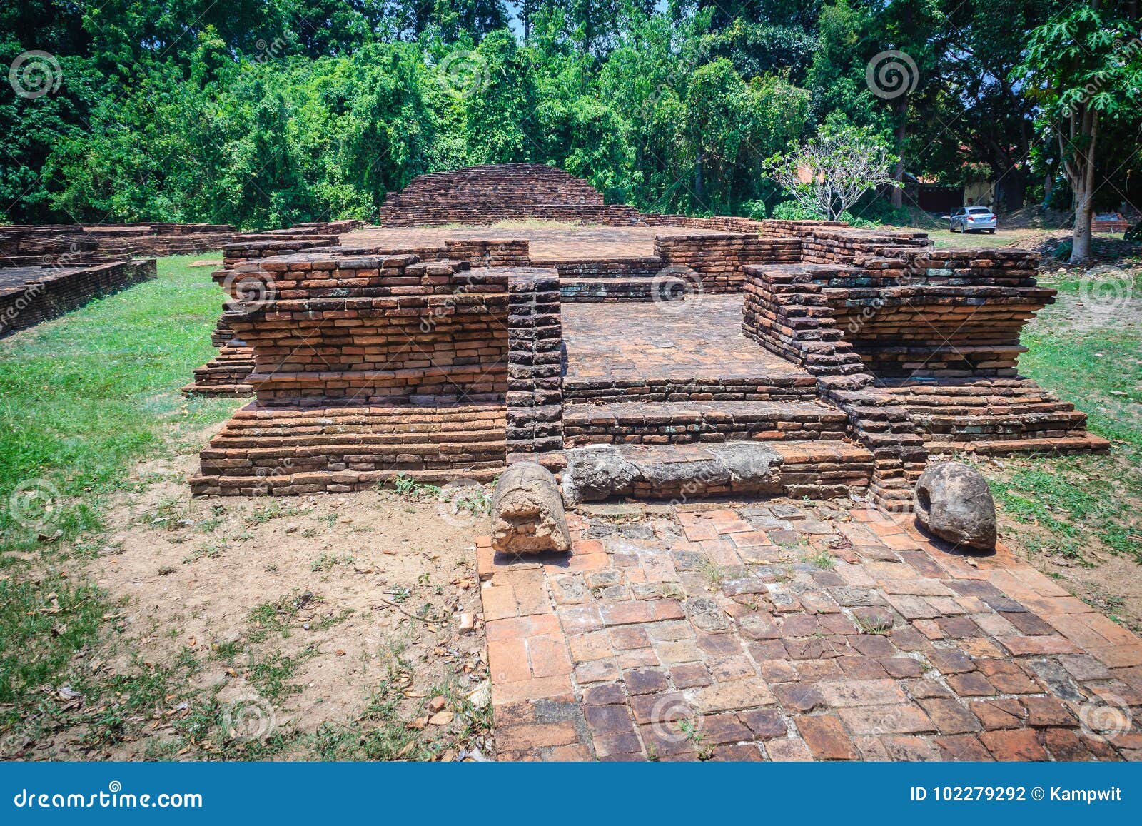 wat phaya mangrai (temple of king mangrai), a ruined temple located within the wiang kam archaeological