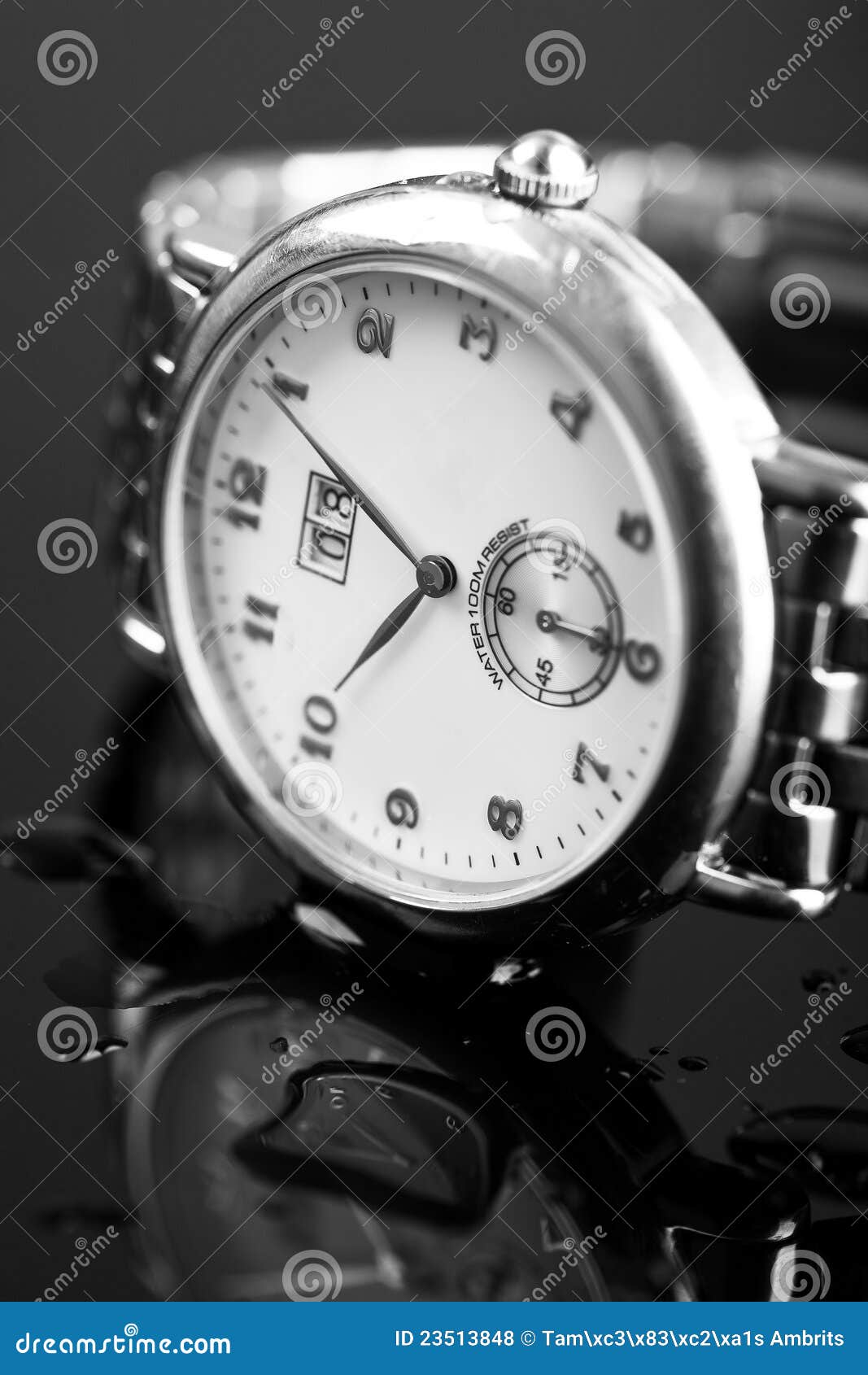 Watch stock photo. Image of reflections, indicators, metal - 23513848