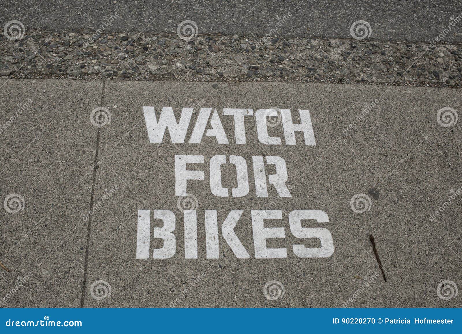 Watch for bikes stock photo. Image of asphalt, careful - 90220270