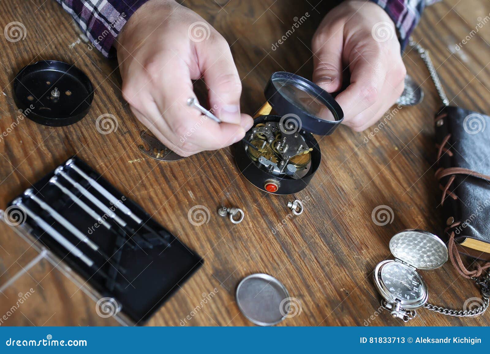Watch clock repair stock image. Image of hand, occupation 81833713