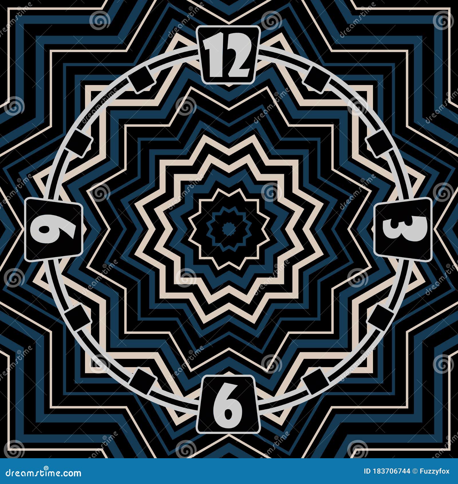 watch with dial abstract clocknumbers