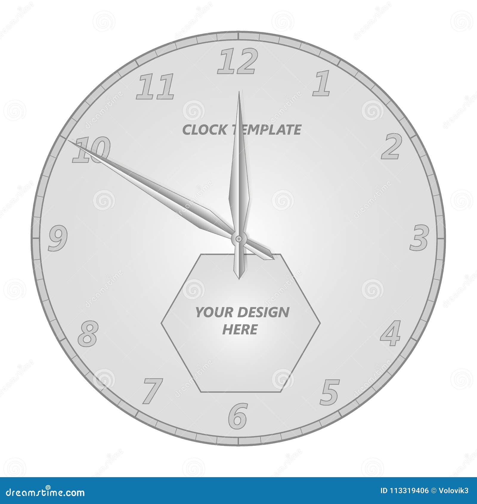 Watch Face Template with Hour and Minute Hands. Stock Vector Watch Face Template with Hour and Minute Hands. Stock Vector