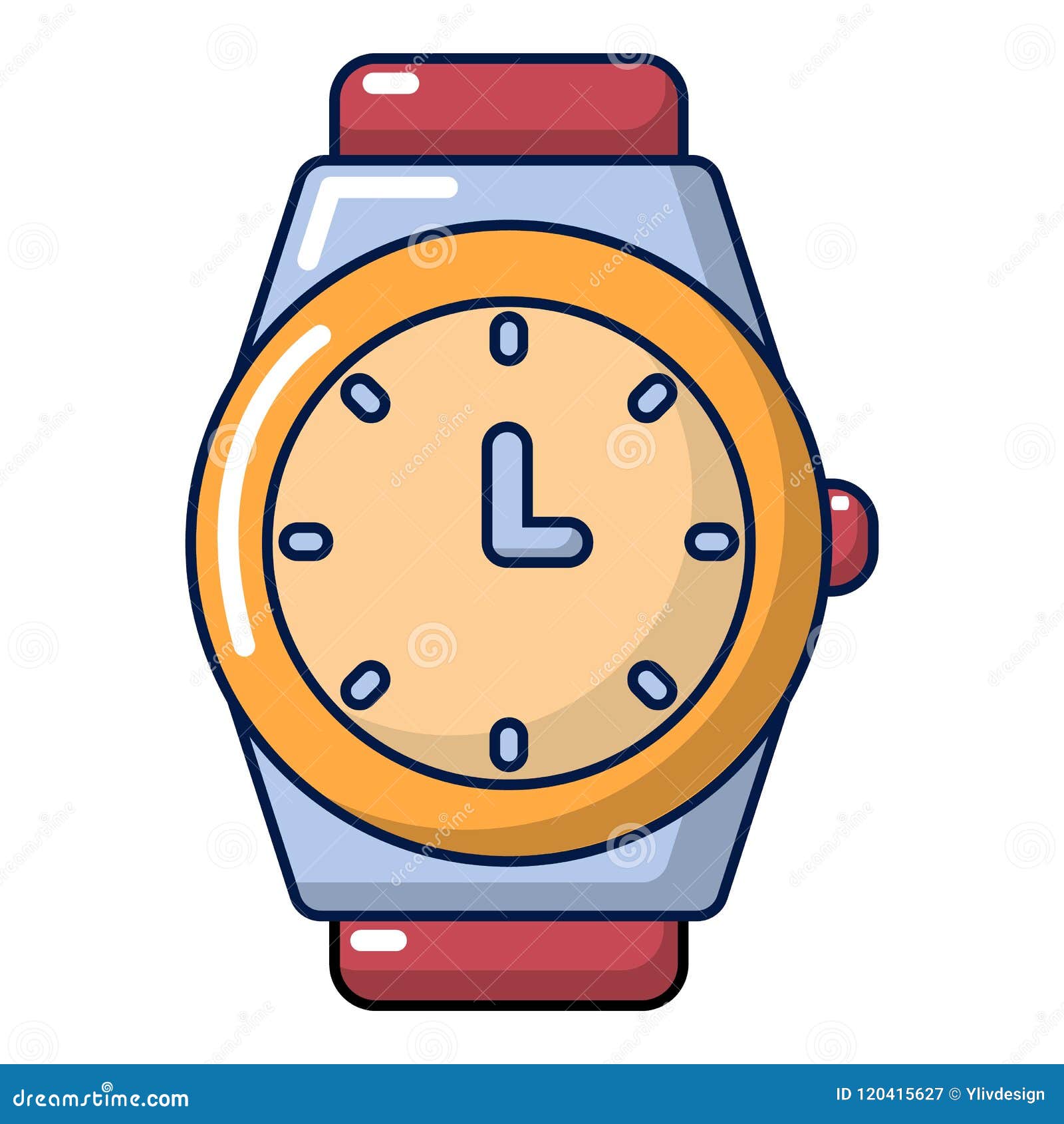Watch icon, cartoon style stock vector. Illustration of design - 120415627