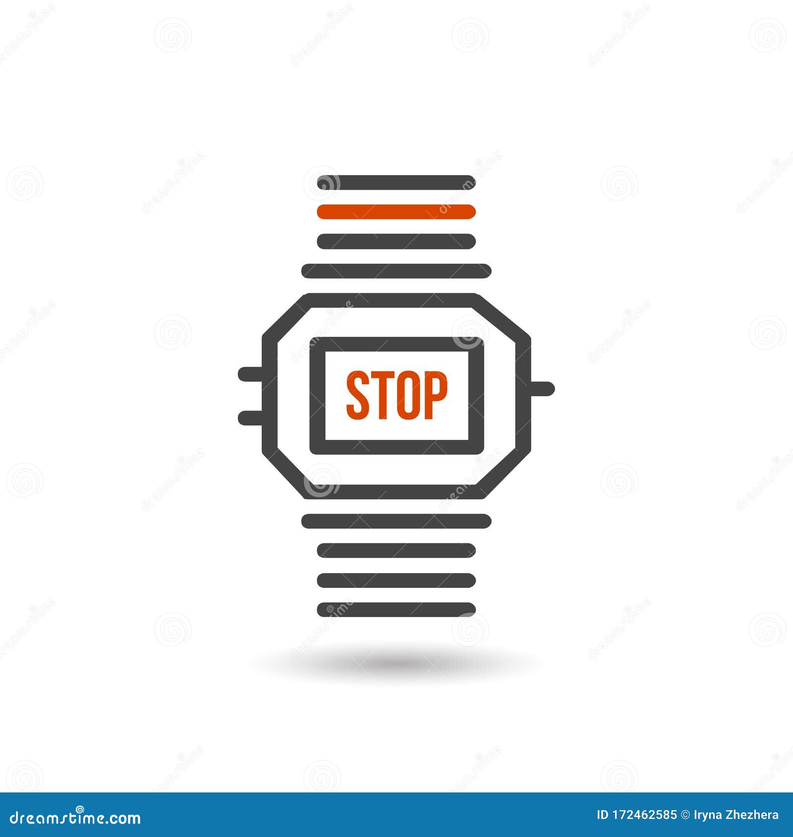 Watch Icon,vector Illustration. Stop Time Concept. Flat Design Style