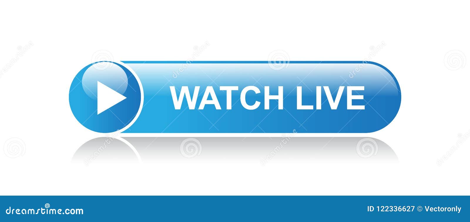 Watch live button stock illustration. Illustration of glossy 122336627
