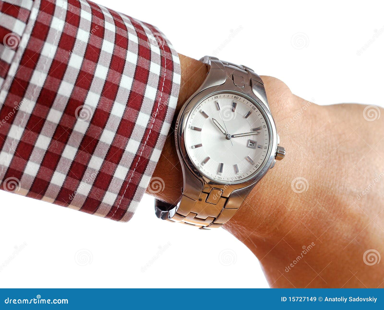 Watch on the men s hand stock image. Image of time, male 15727149