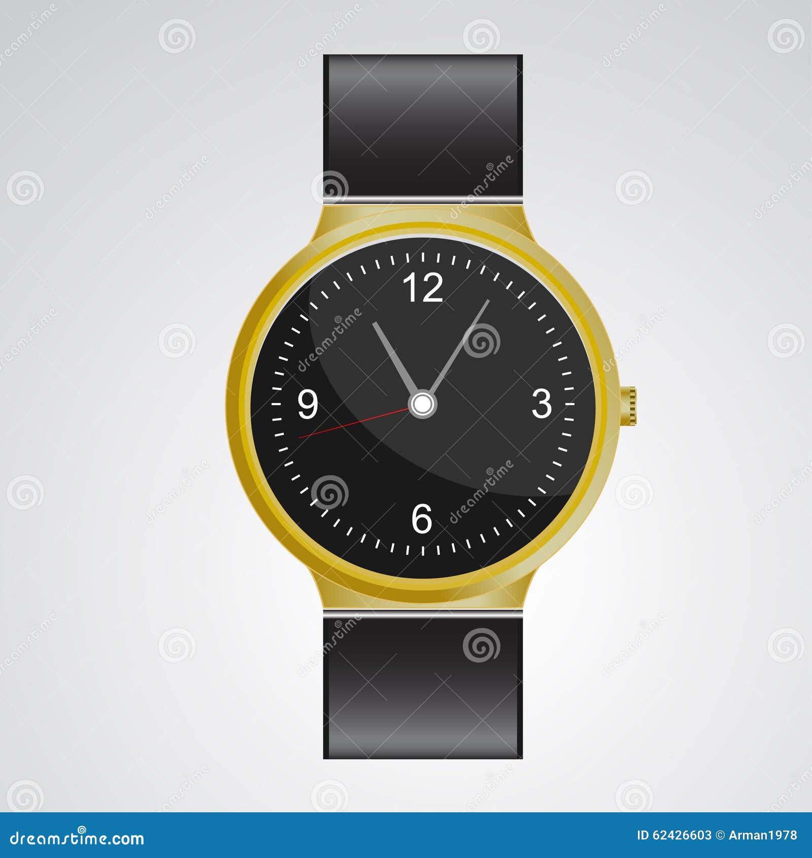 Watch and a Mobile Phone in One Stock Vector Illustration of metallic