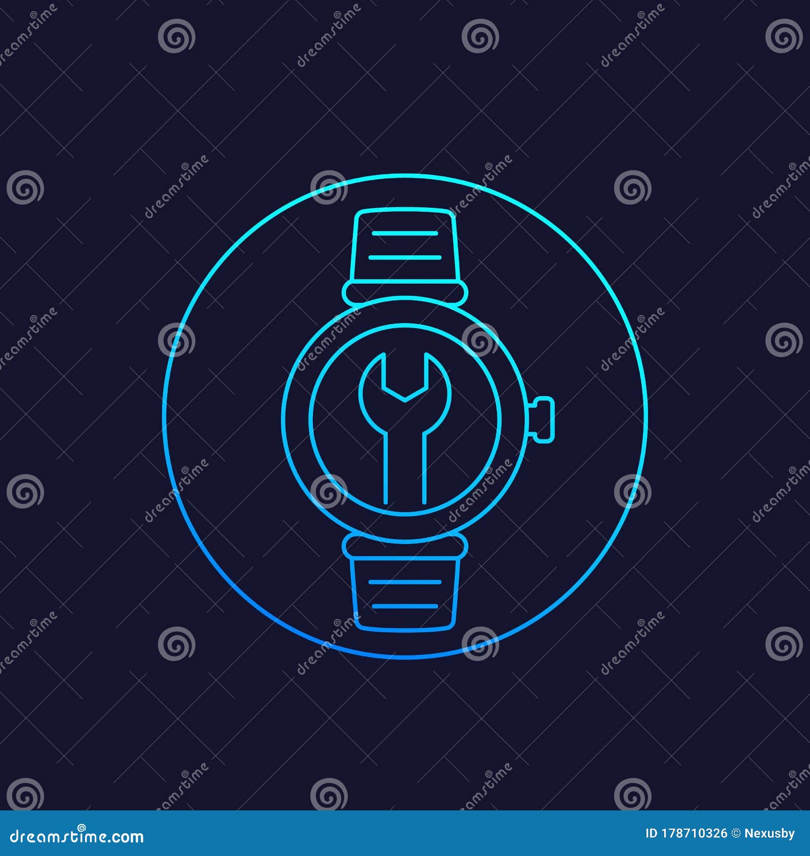 Watch Repair Estd 1969 Logo Design, Monochrome Vintage Clock Repair
