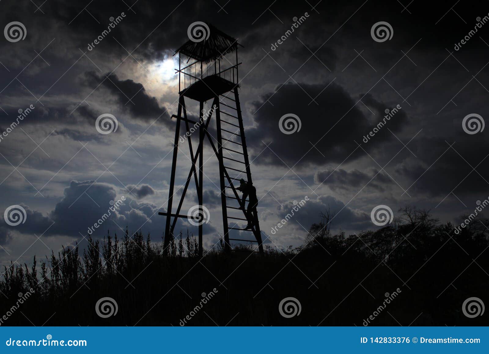 watch tower stairs sky landscape