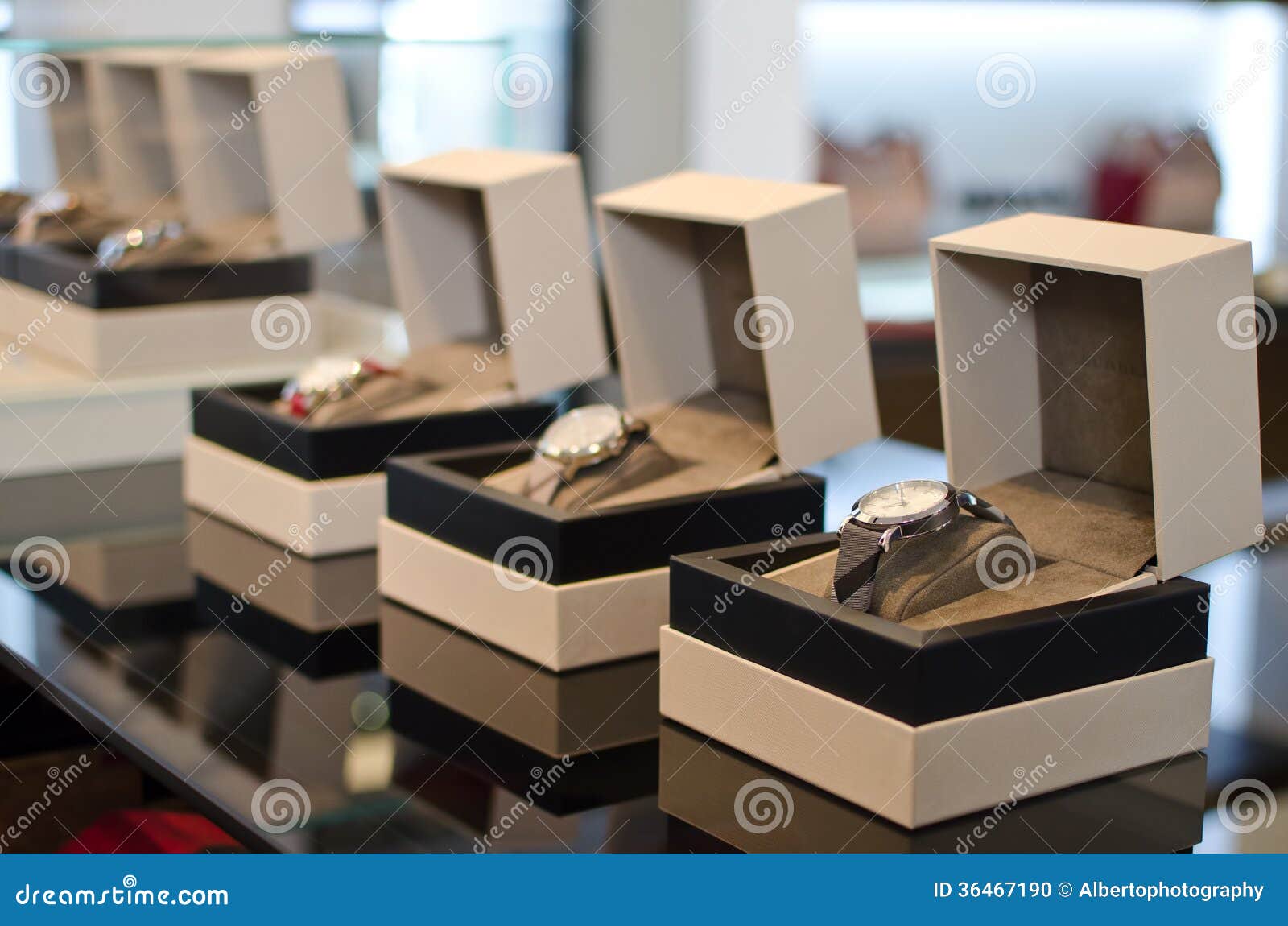 Watches in a store stock photo. Image of fashion, business 36467190