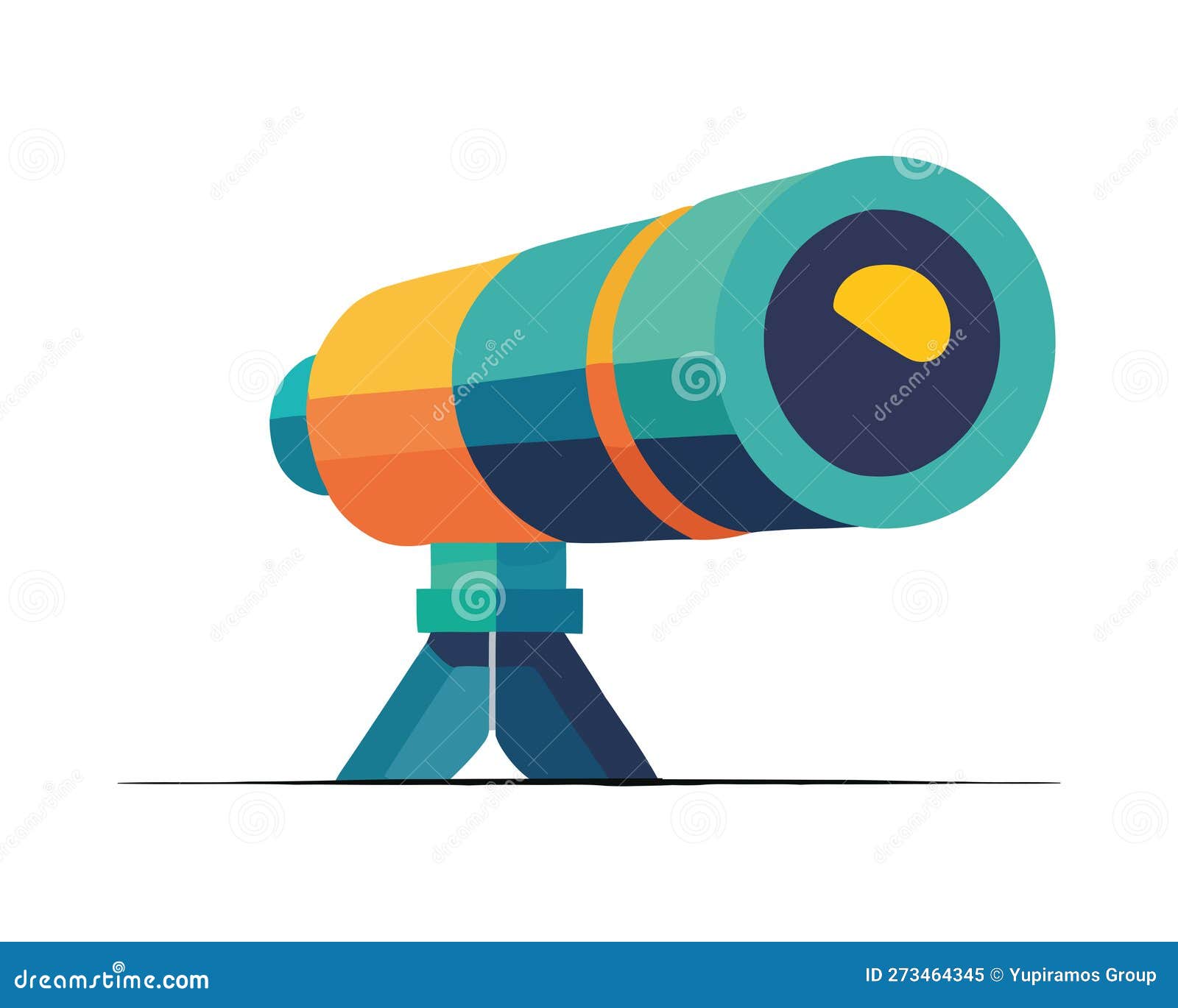 Watching Discovery Using Telescope Lens Stock Vector Illustration of