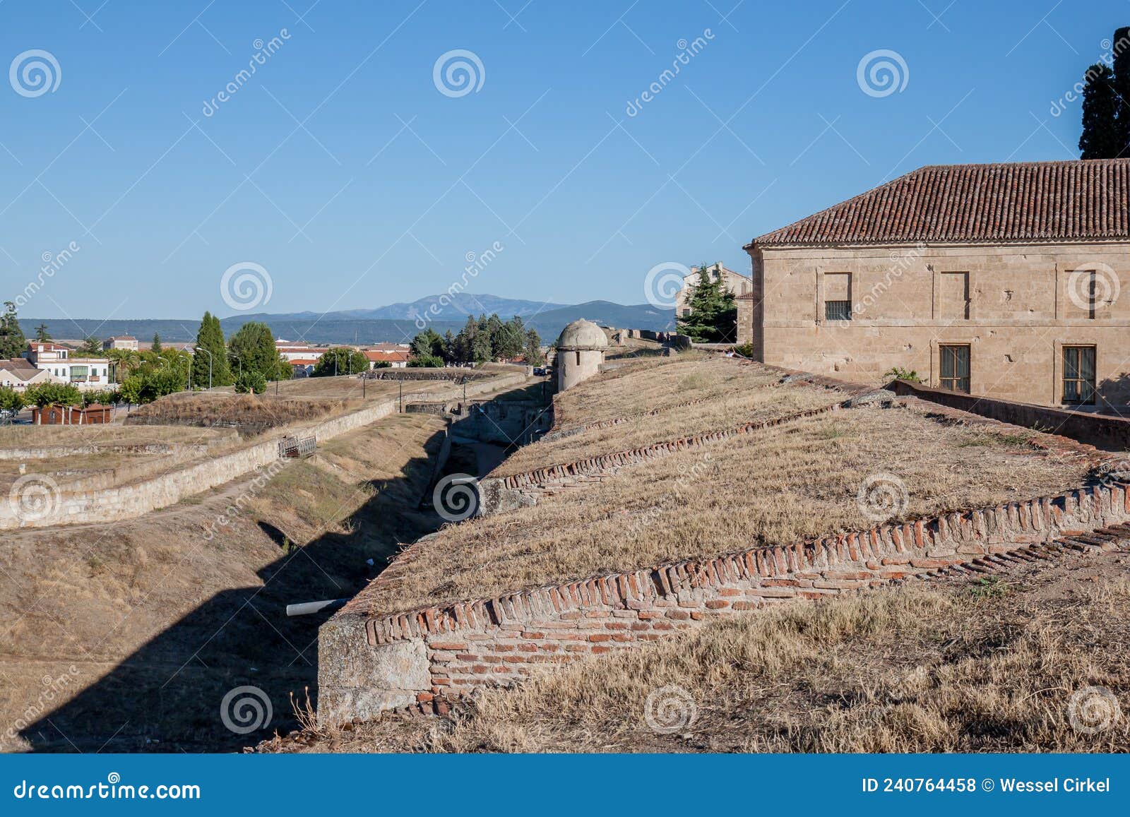 watchtower in citywall around ciudad rodrigo, spain