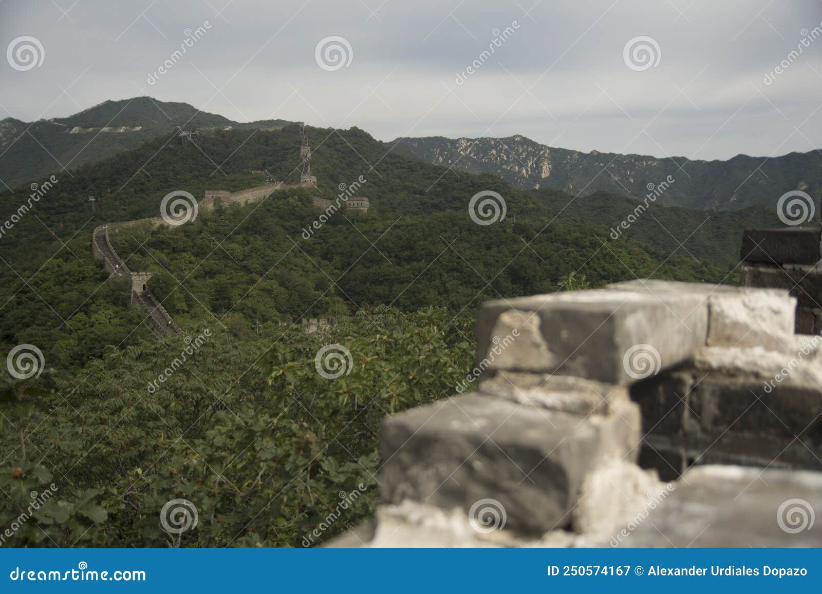 Watchtower in the Great Wall of China in Beijing Area Stock Image