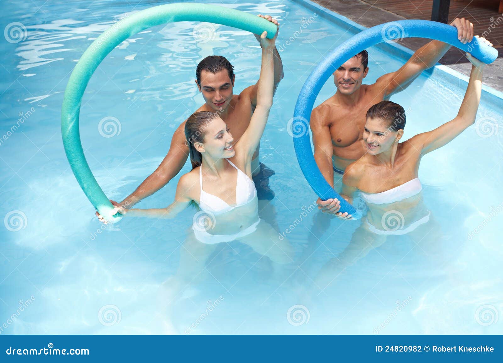 Water Aerobics with Swim Noodles Stock Photo Image of hydrotherapy