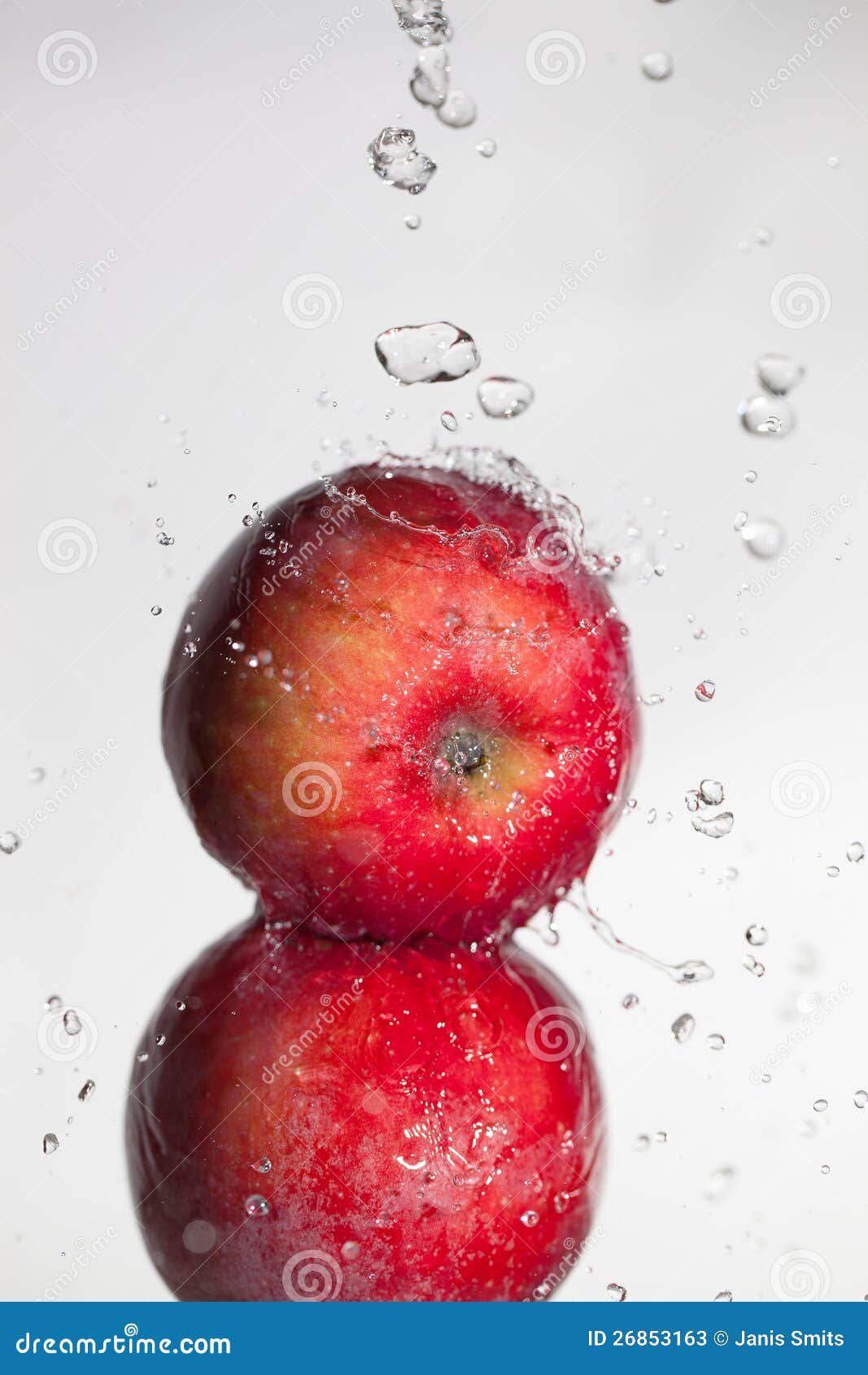 Water on apple. stock image. Image of falling, clean 26853163