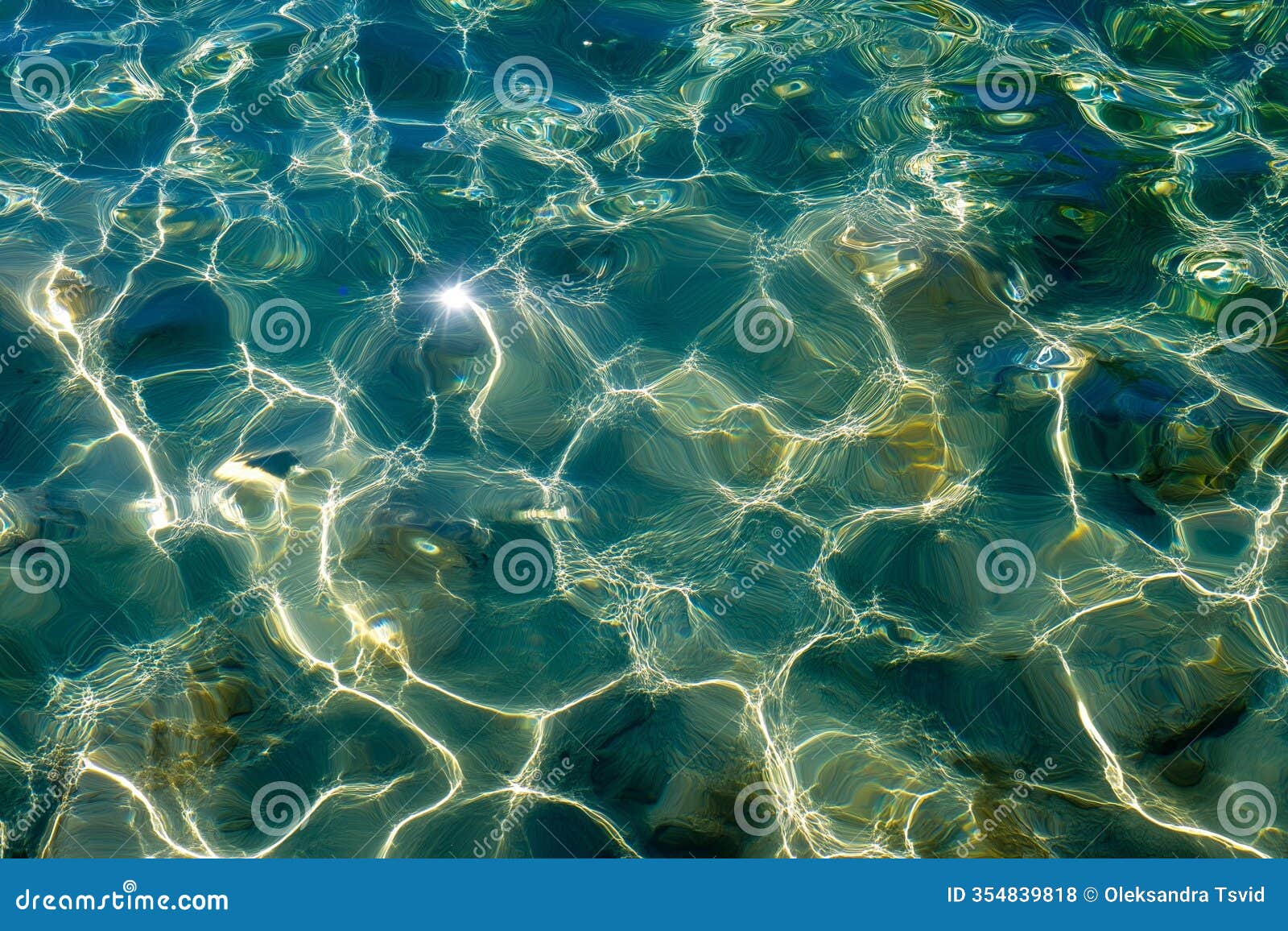 water background, vibrant pigments swirl in crystal-clear water