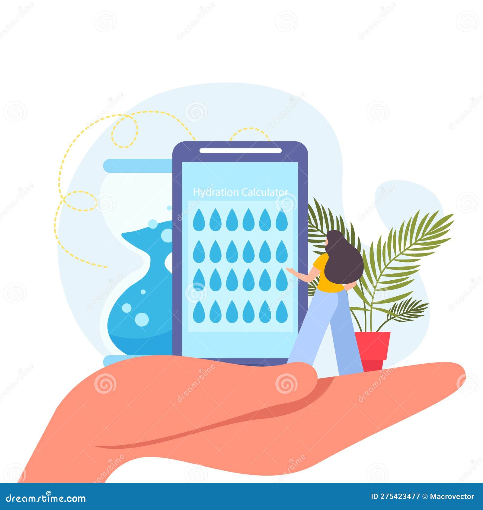 Water Balance Hydration Concept Illustrations