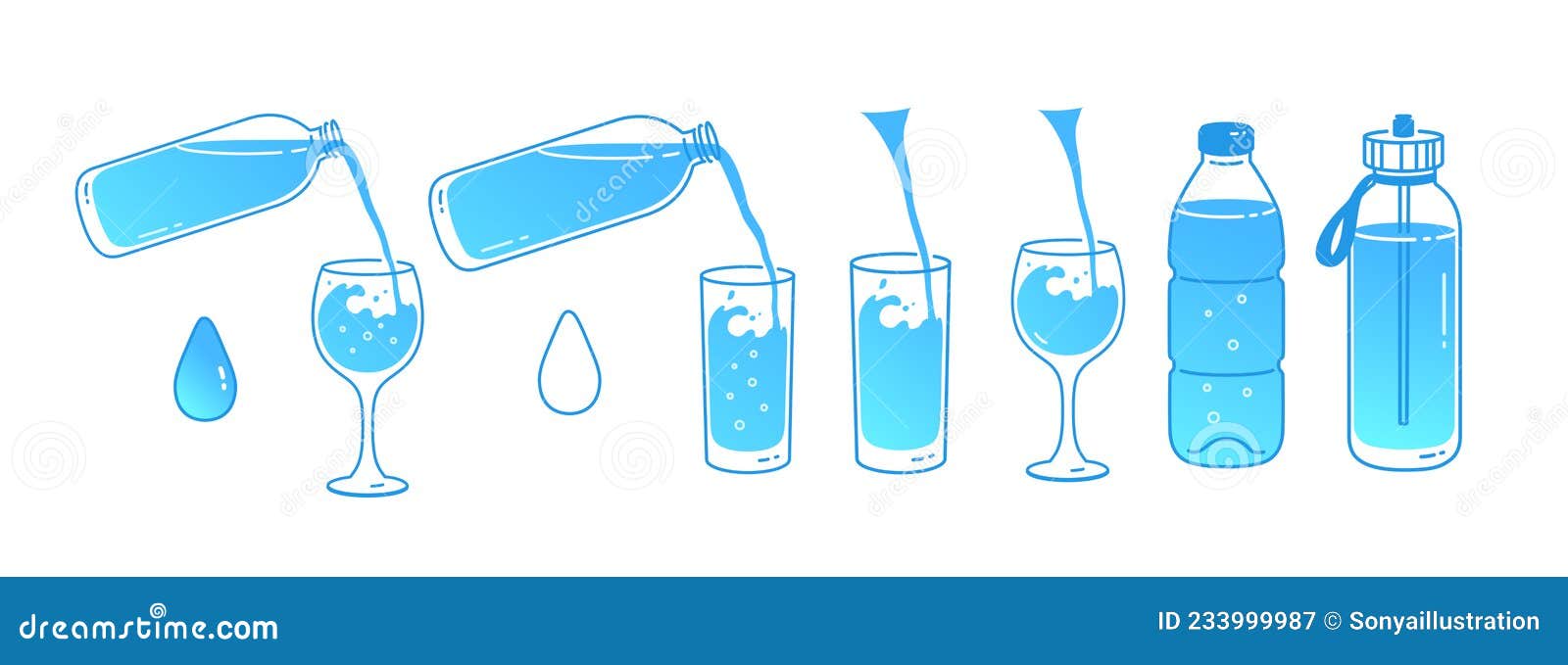 Water Balance Concept Illustrations Set Stock Vector Illustration of