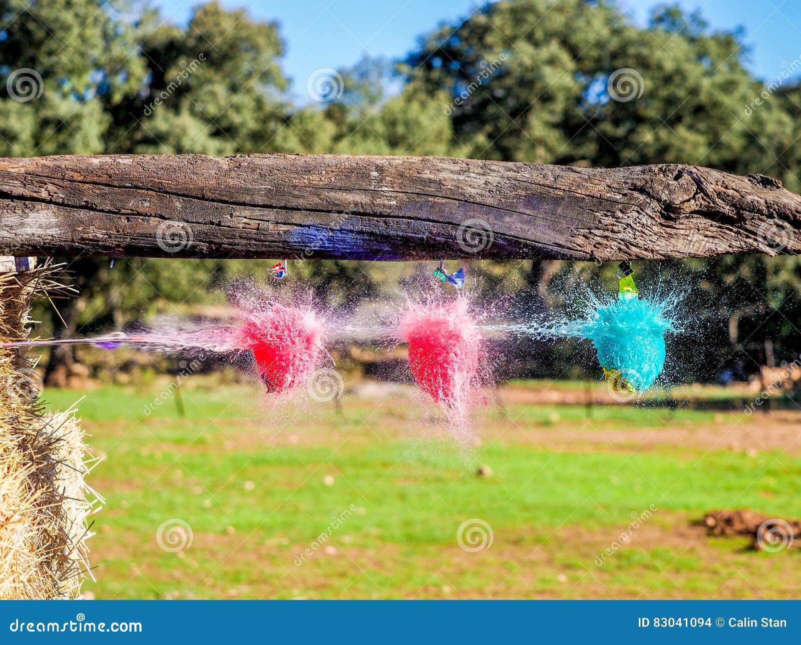 Water Balloon Explosion when Hit by an Arrow Stock Photo Image of bursting, popped 83041094