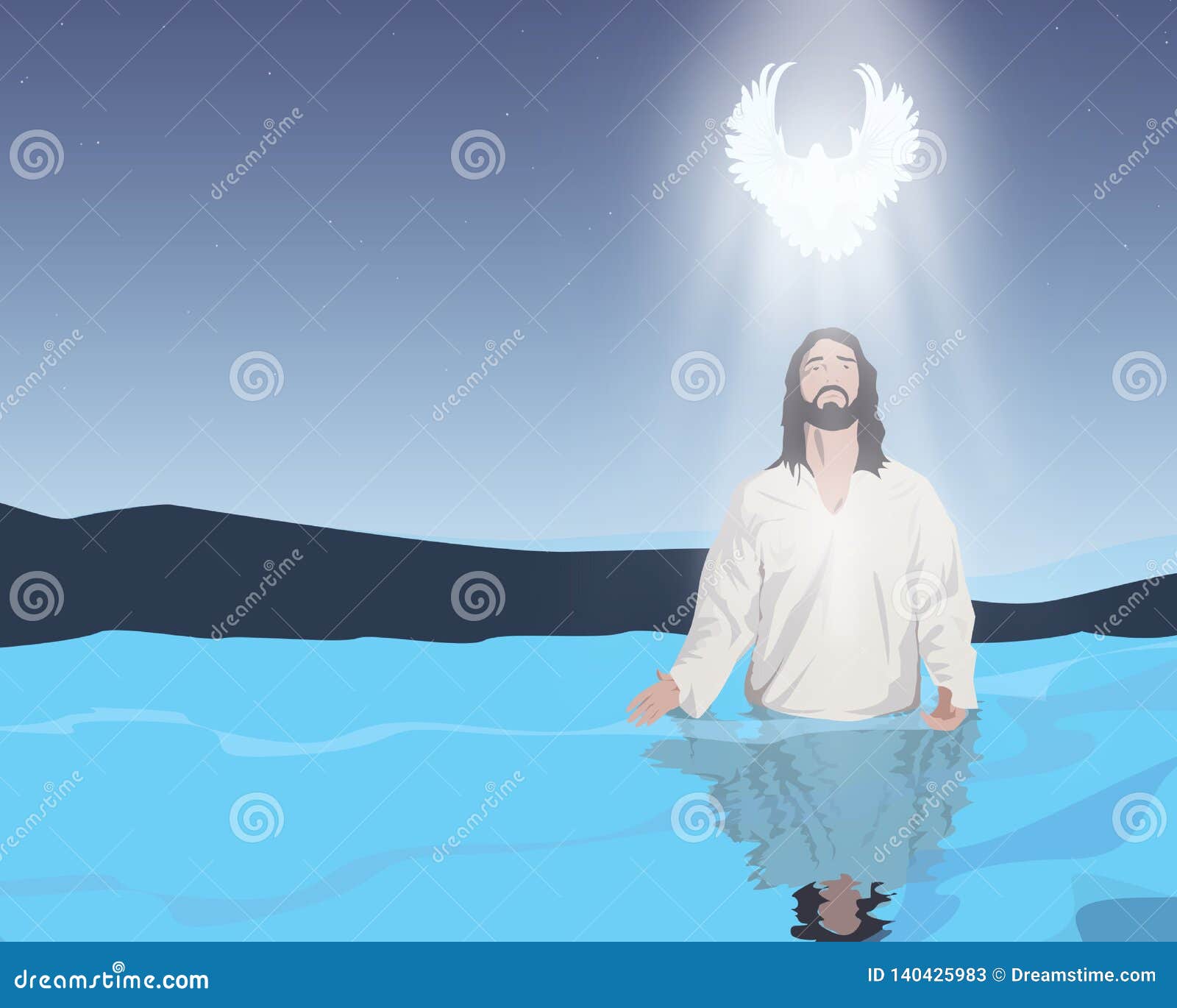 jesus baptism clipart