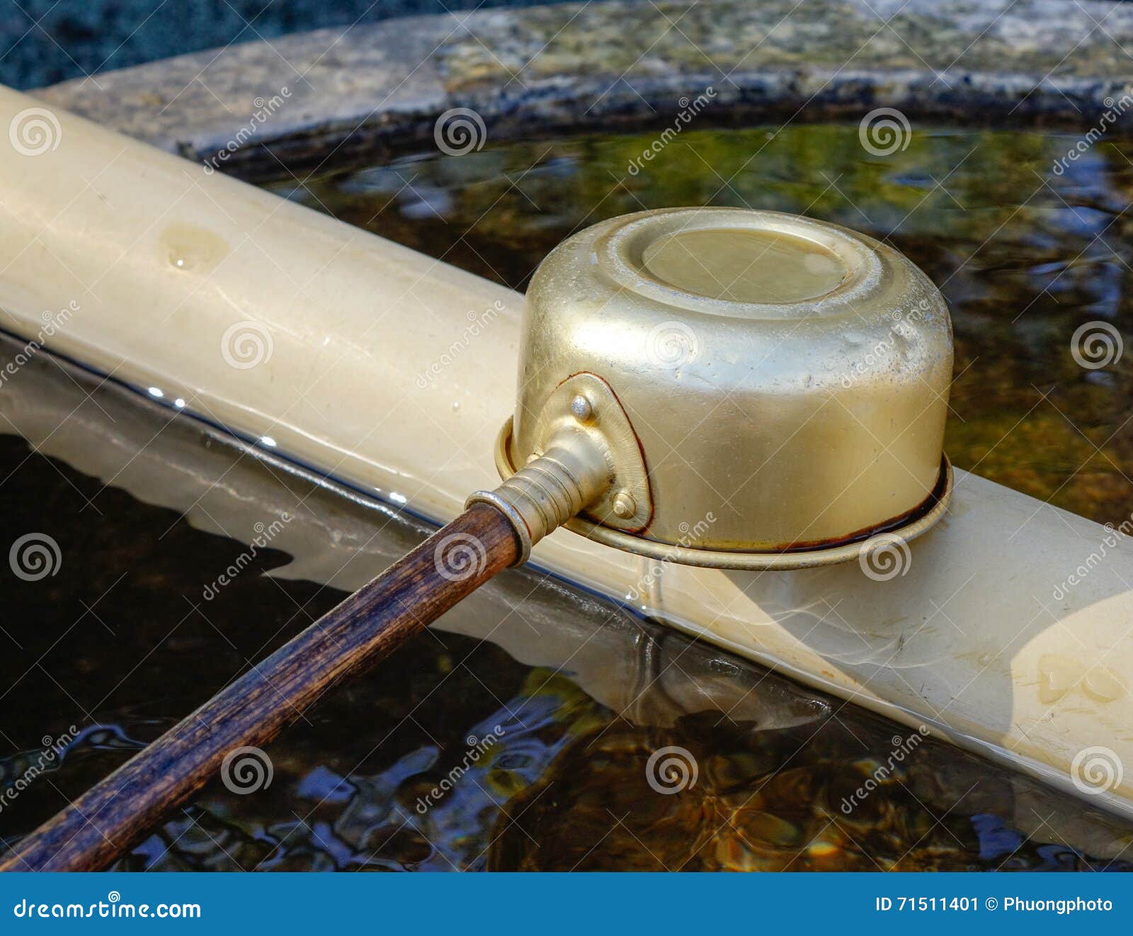 Water Basin at the Temple in Hiroshima, Japan Stock Image Image of