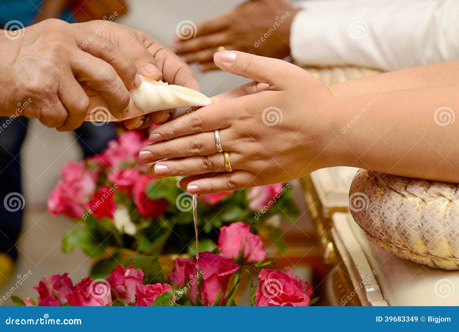 Water blessing ceremony stock image. Image of asian, conch 39683349