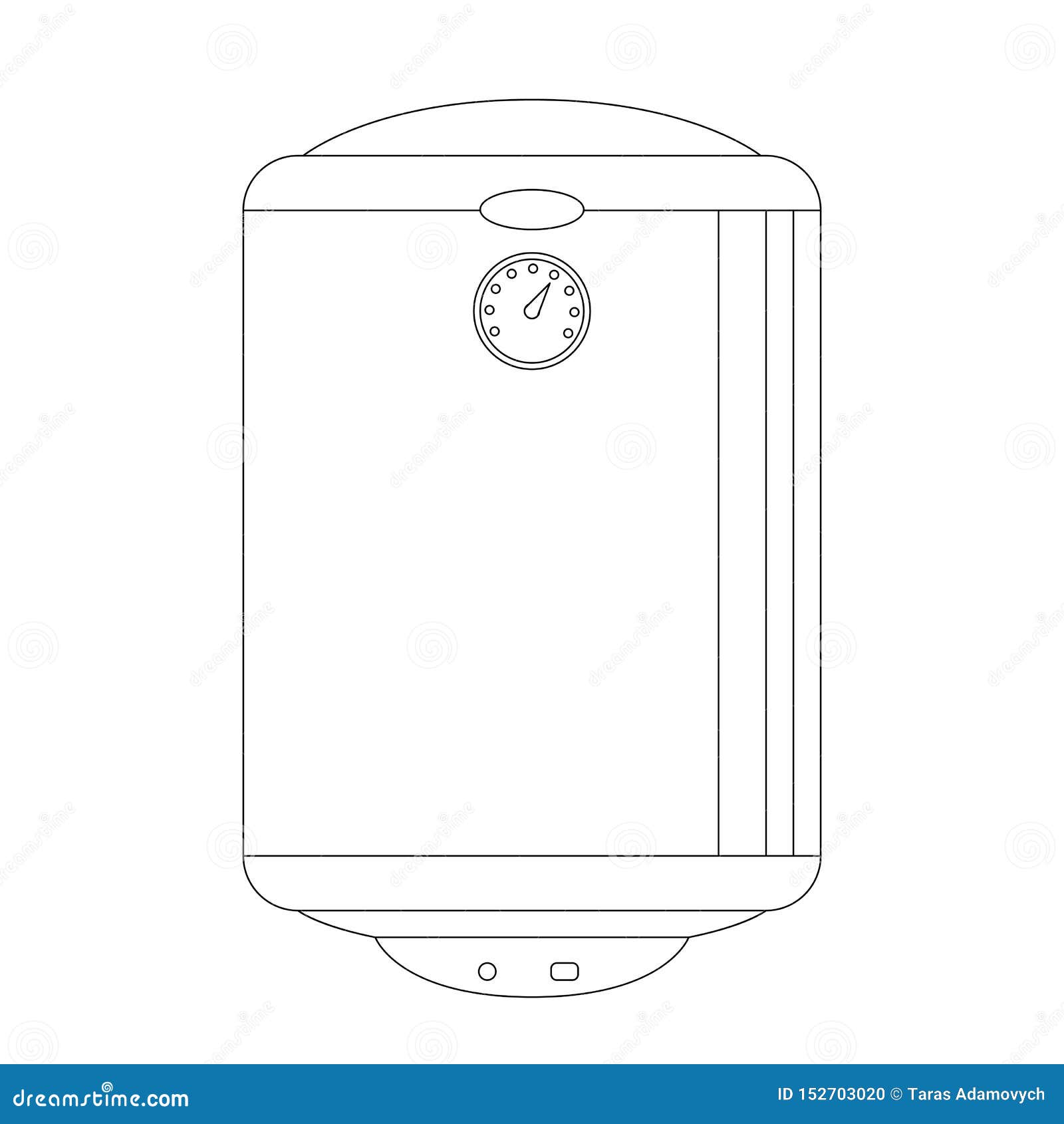 Water Boiler, Vector Illustration, Lining Draw,front Stock Vector