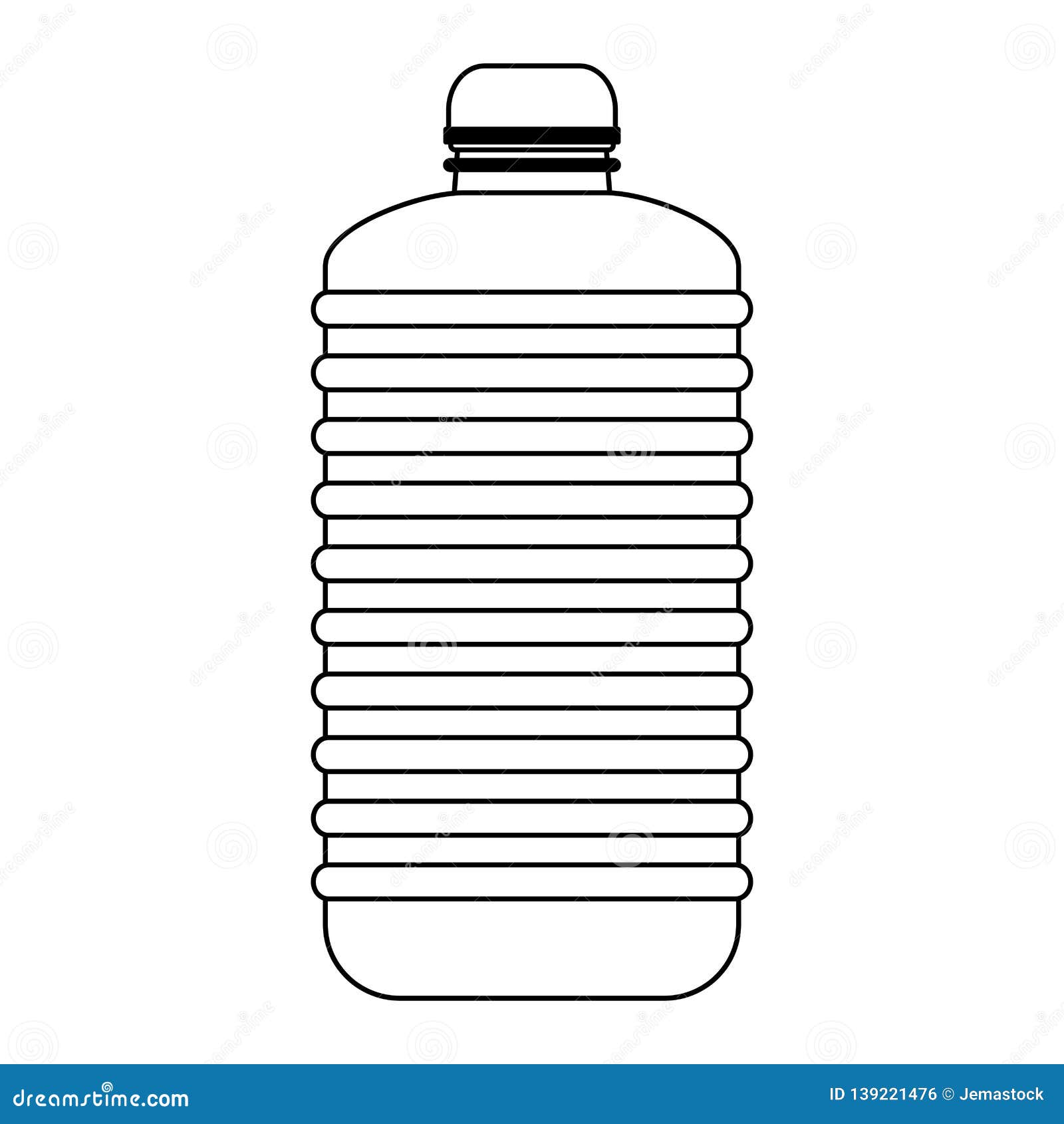 Water Bottle Isolated in Black and White Stock Vector - Illustration of ...