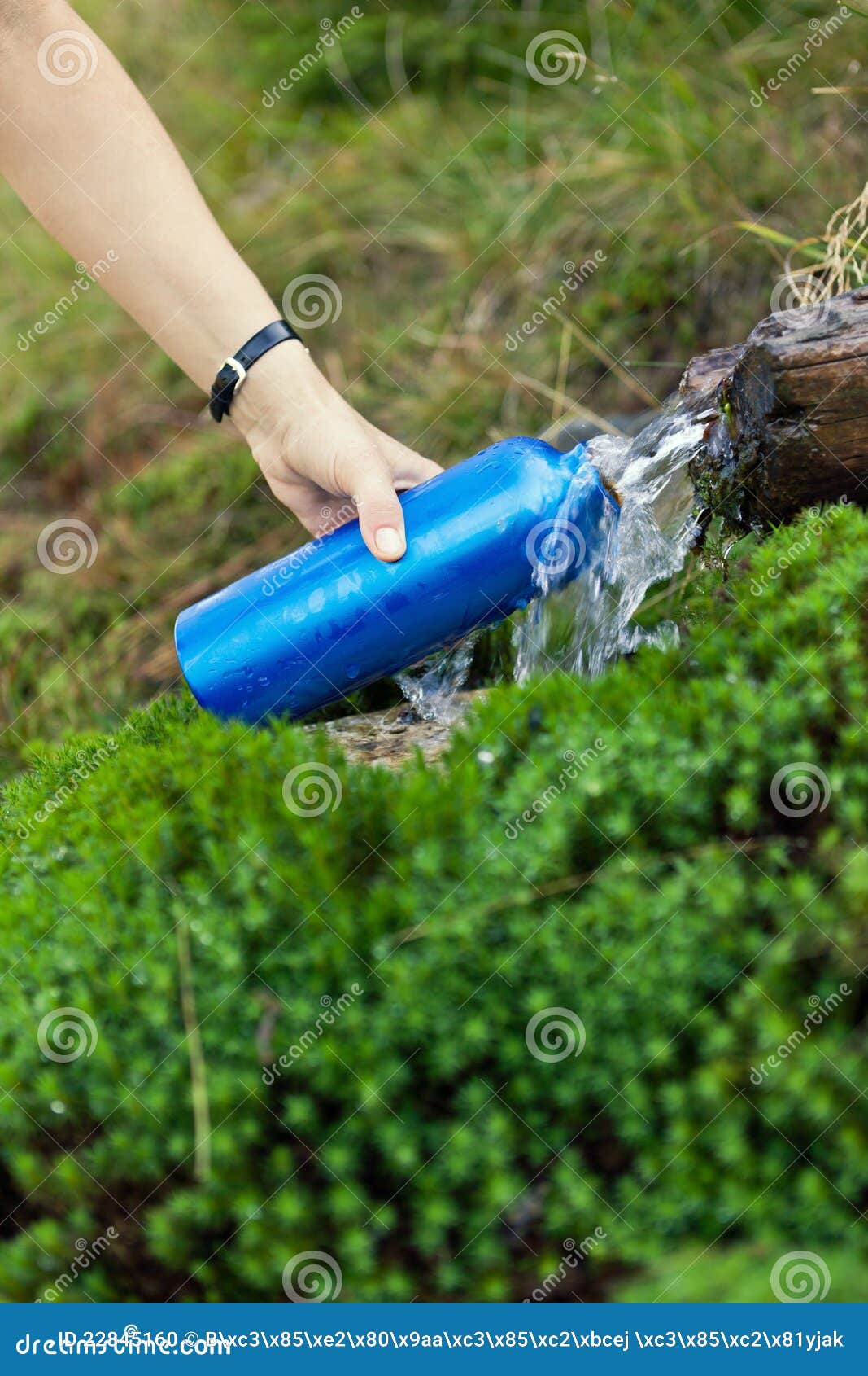 Water bottle and spring stock photo. Image of resource - 22845160