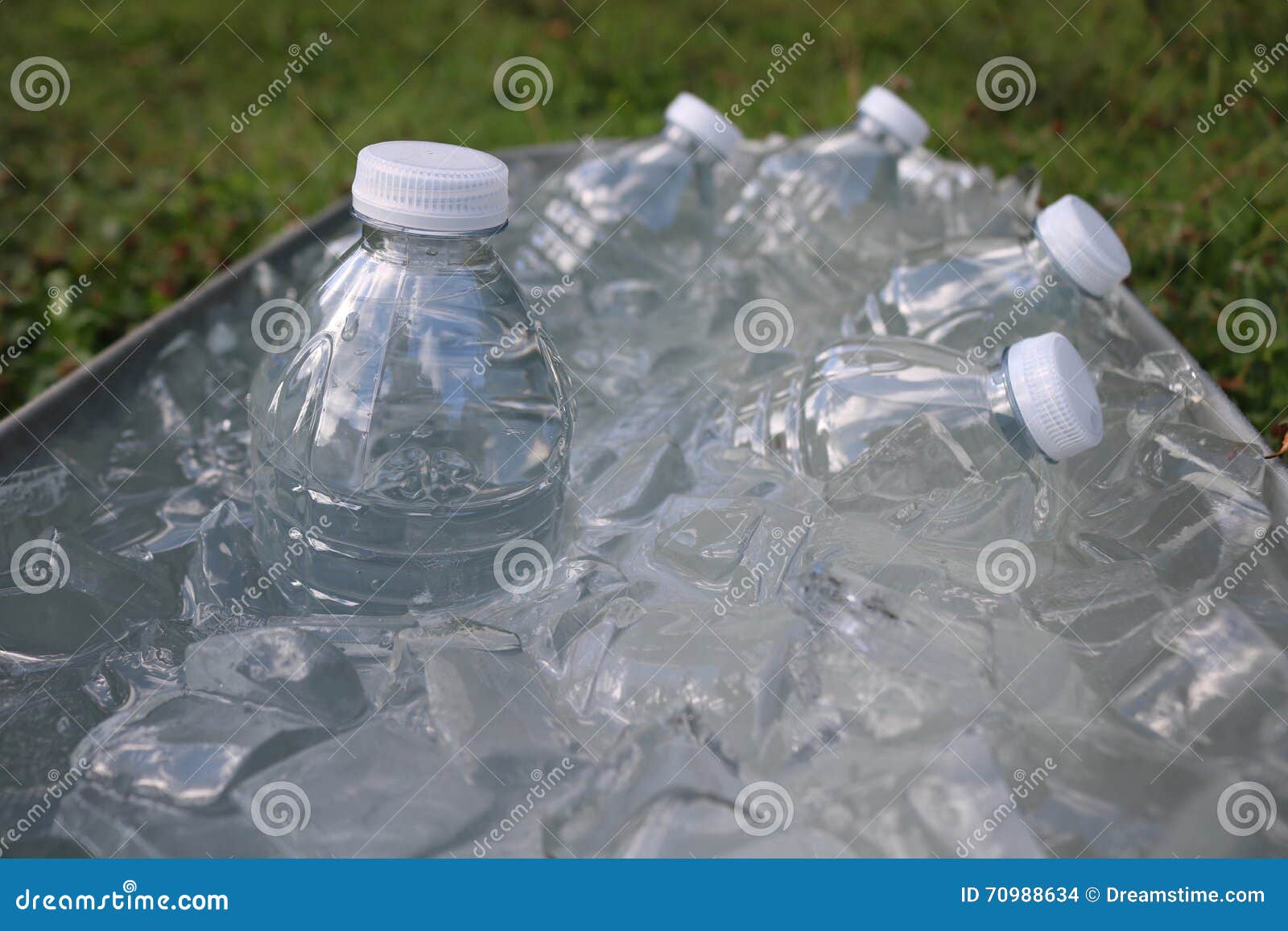 Water bottles in ice stock photo. Image of freshness 70988634