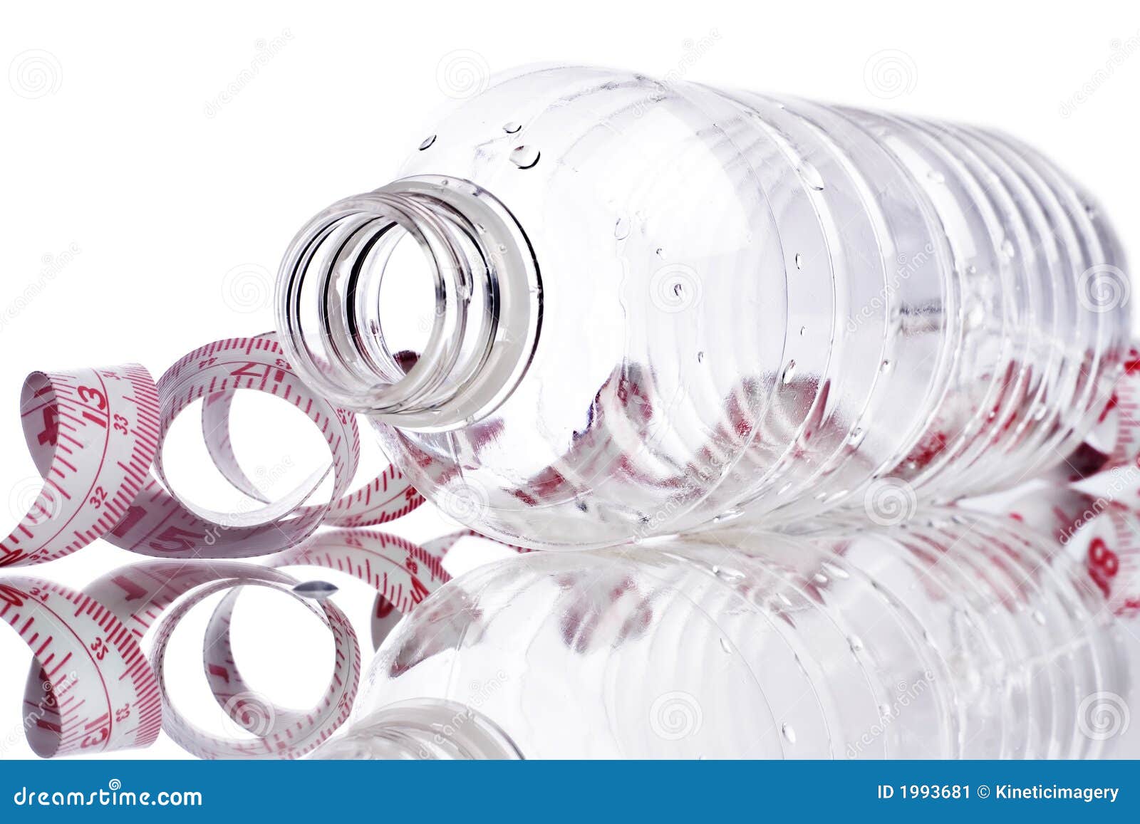 Water Bottles with Tape Measure Stock Image Image of tape