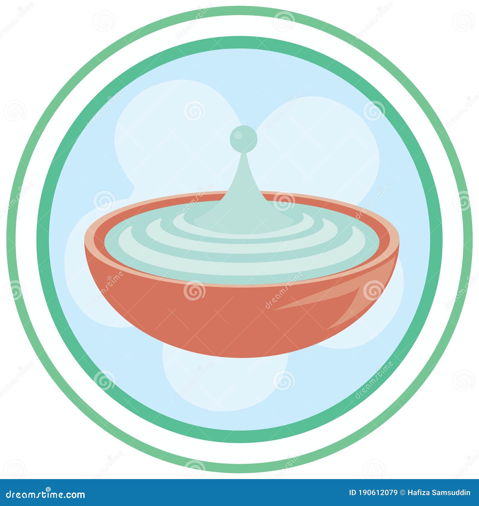 Water in a Bowl. Vector Illustration Decorative Design Stock Vector