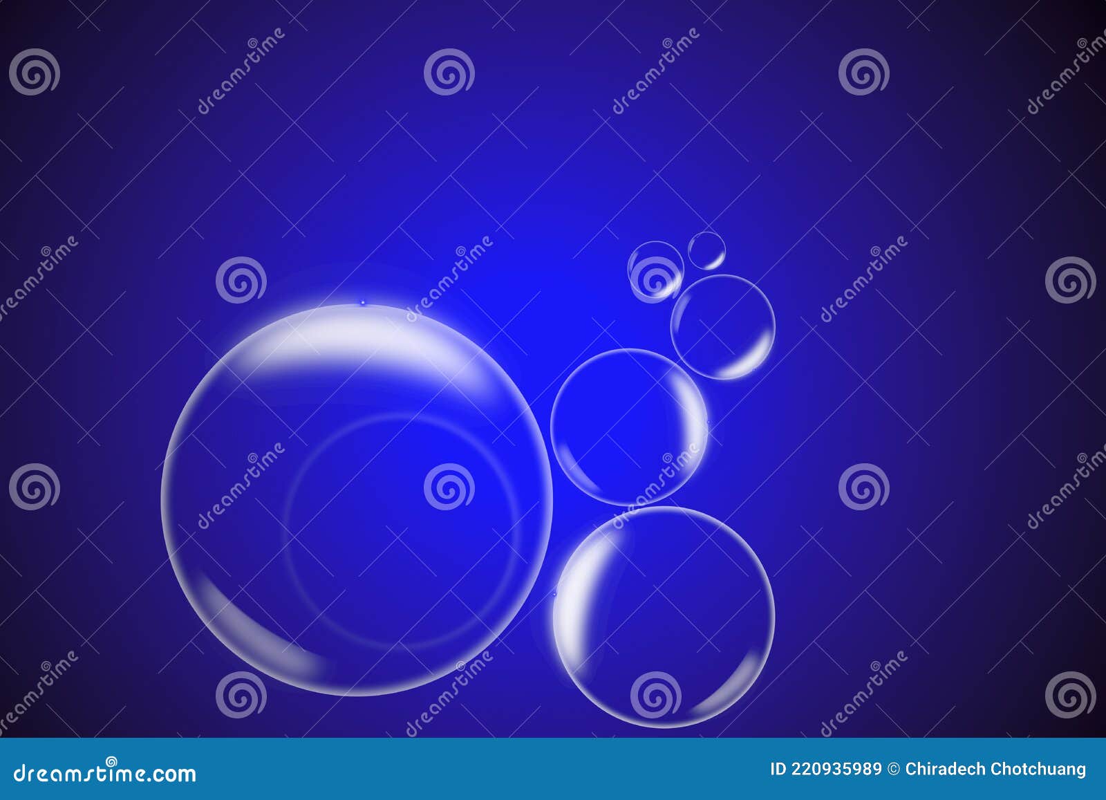 Water Bubble on Blue Color Background Stock Illustration Illustration