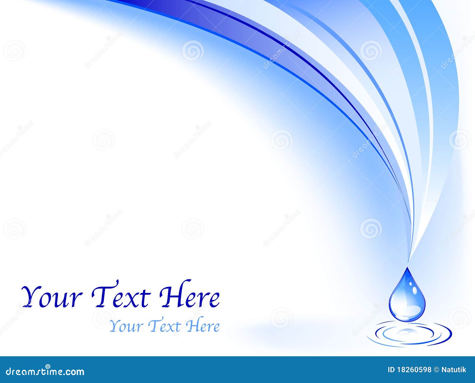 Water business card stock vector. Illustration of flowing 18260598