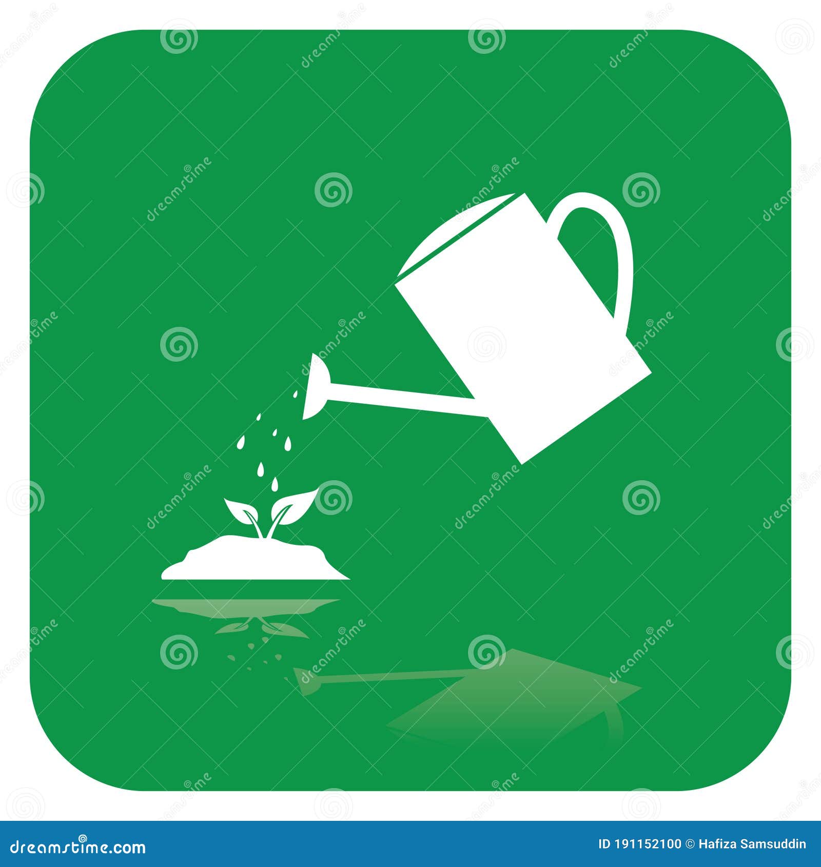 Water Can Showering Water on Plant. Vector Illustration Decorative