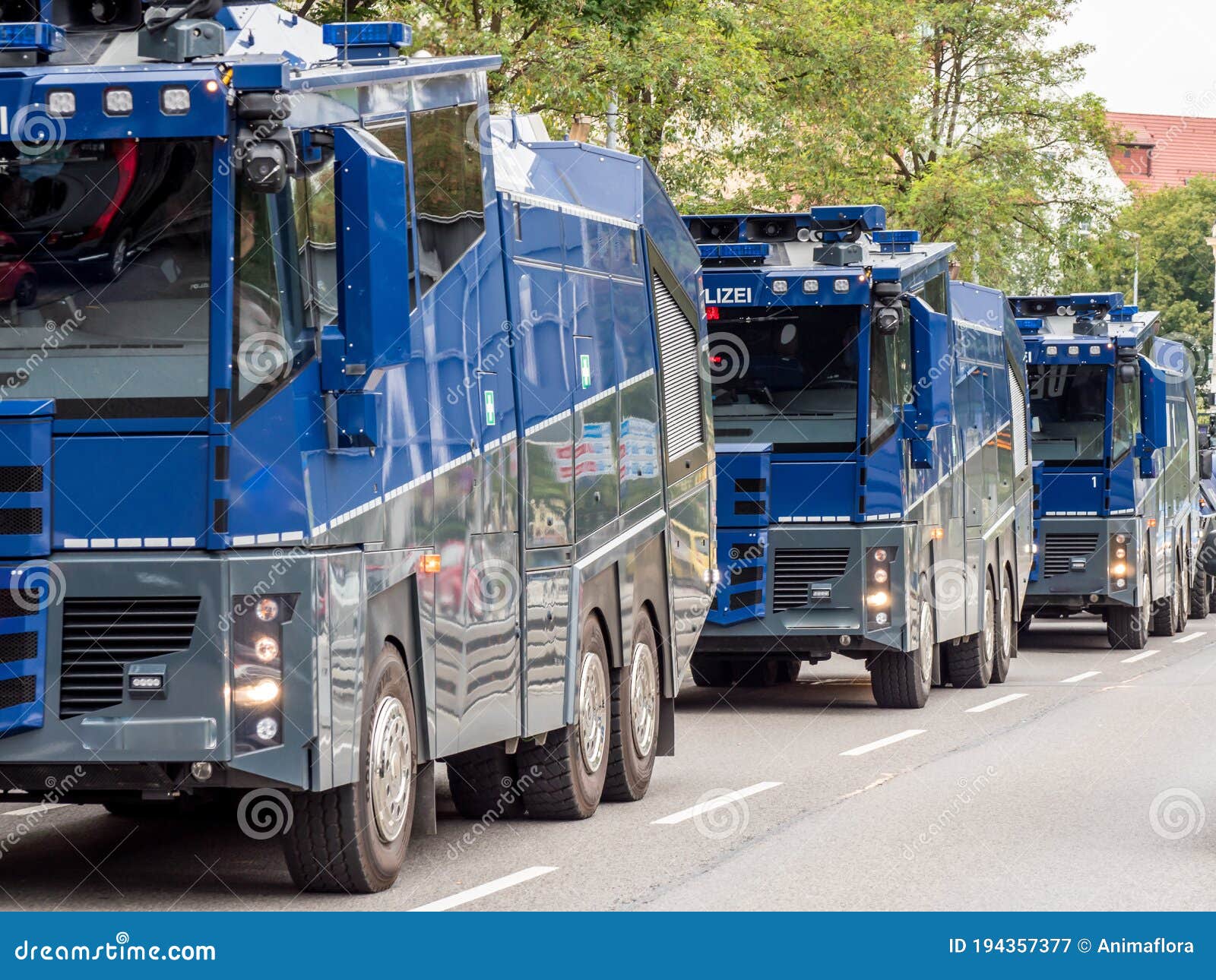 water cannon of the federal police