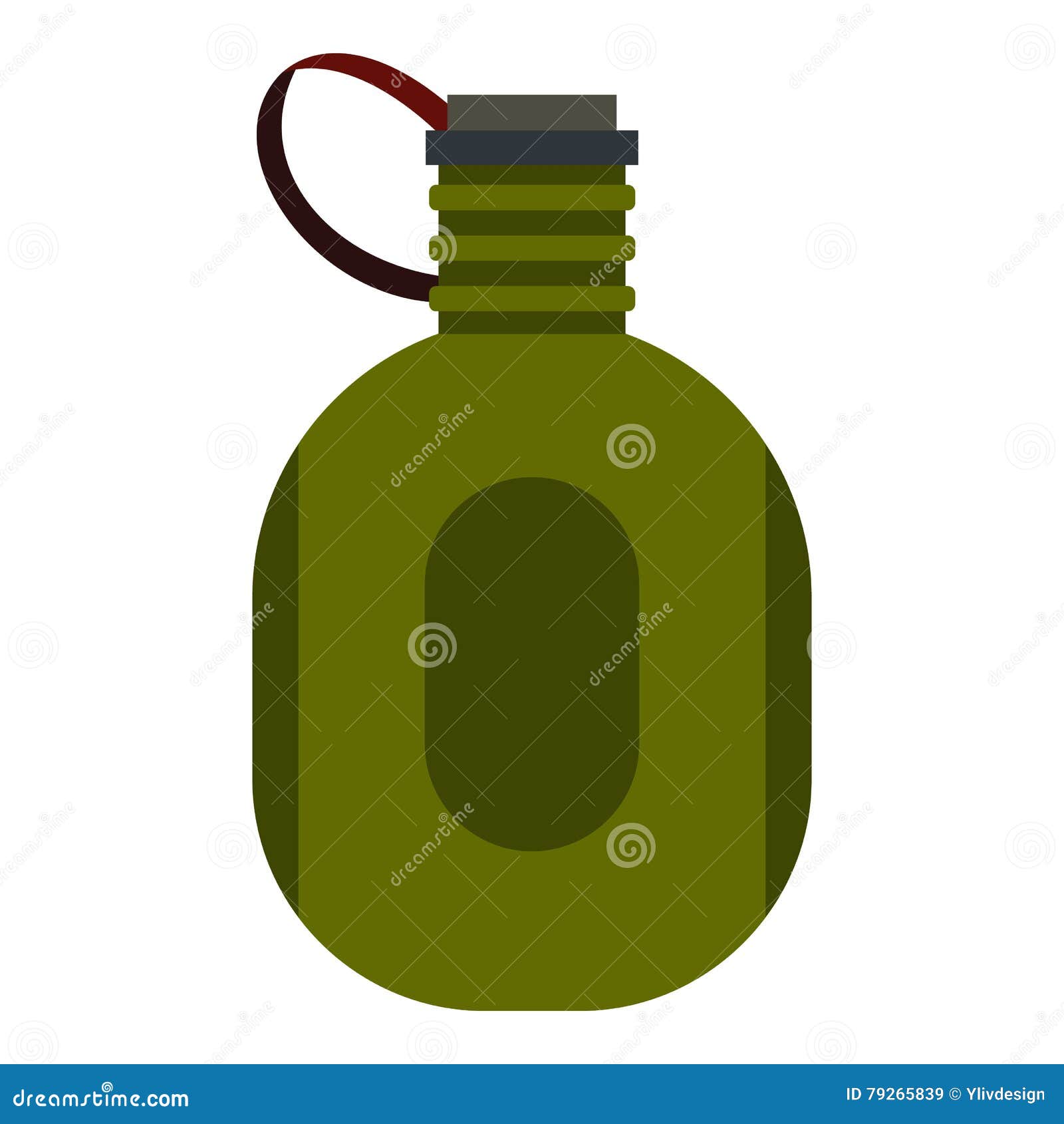 Water Canteen Icon, Flat Style Stock Vector Illustration of liquid